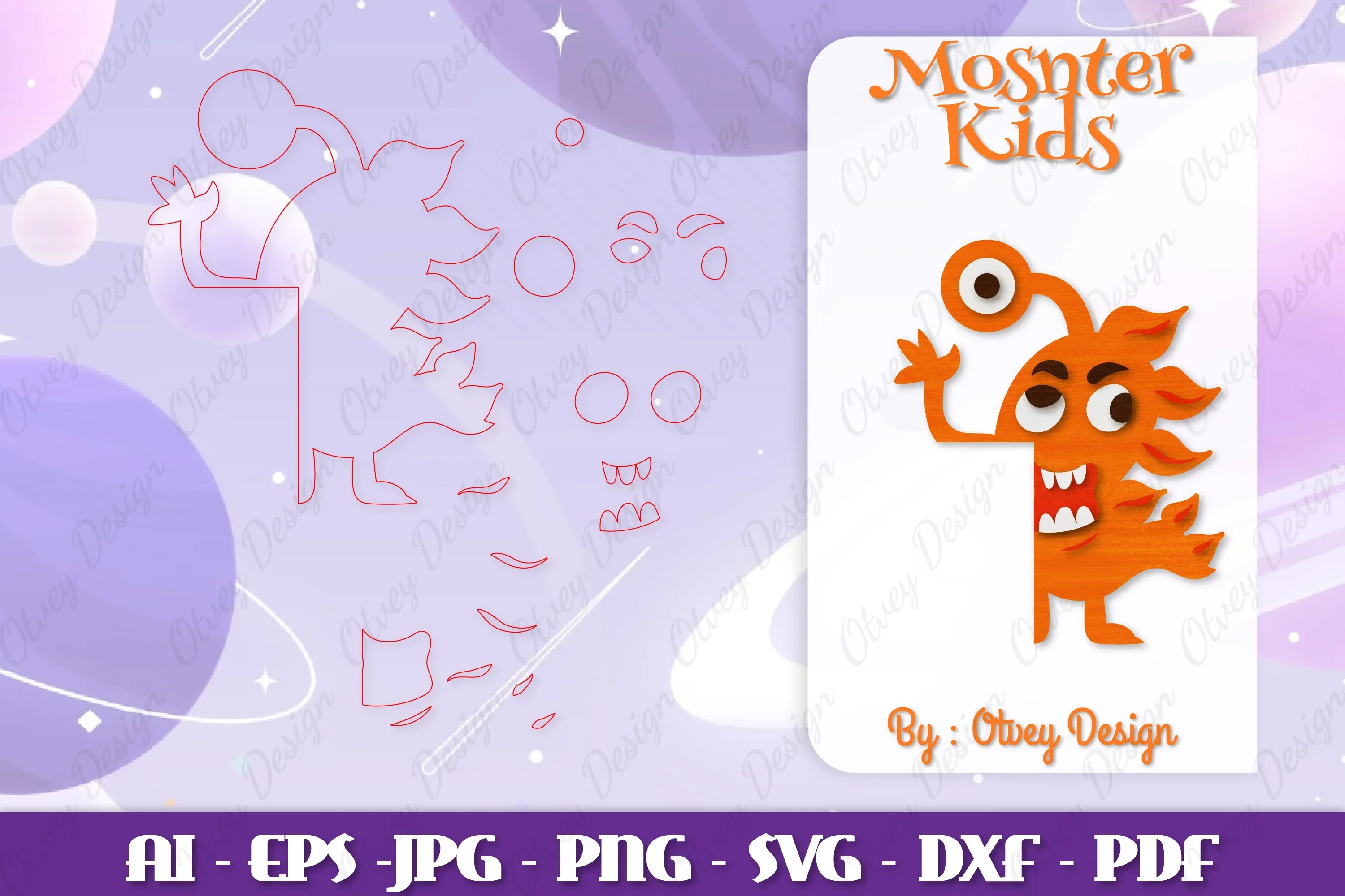 Monster Kids Corner Door Lasercut SVG Bundle - Image 2