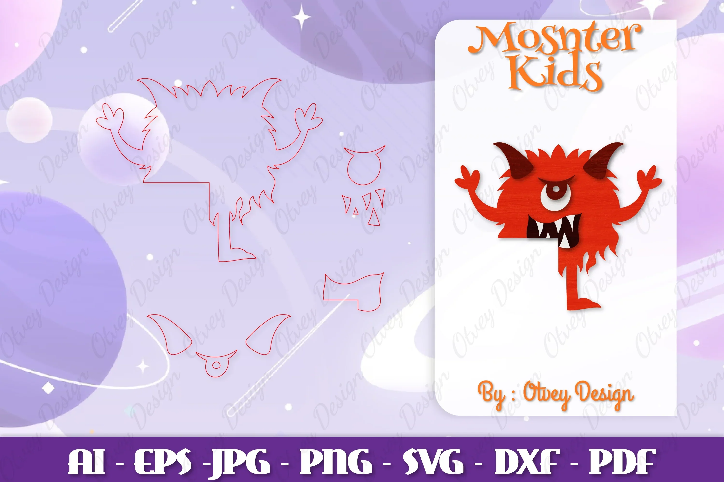 Monster Kids Corner Door Lasercut SVG Bundle - Image 2