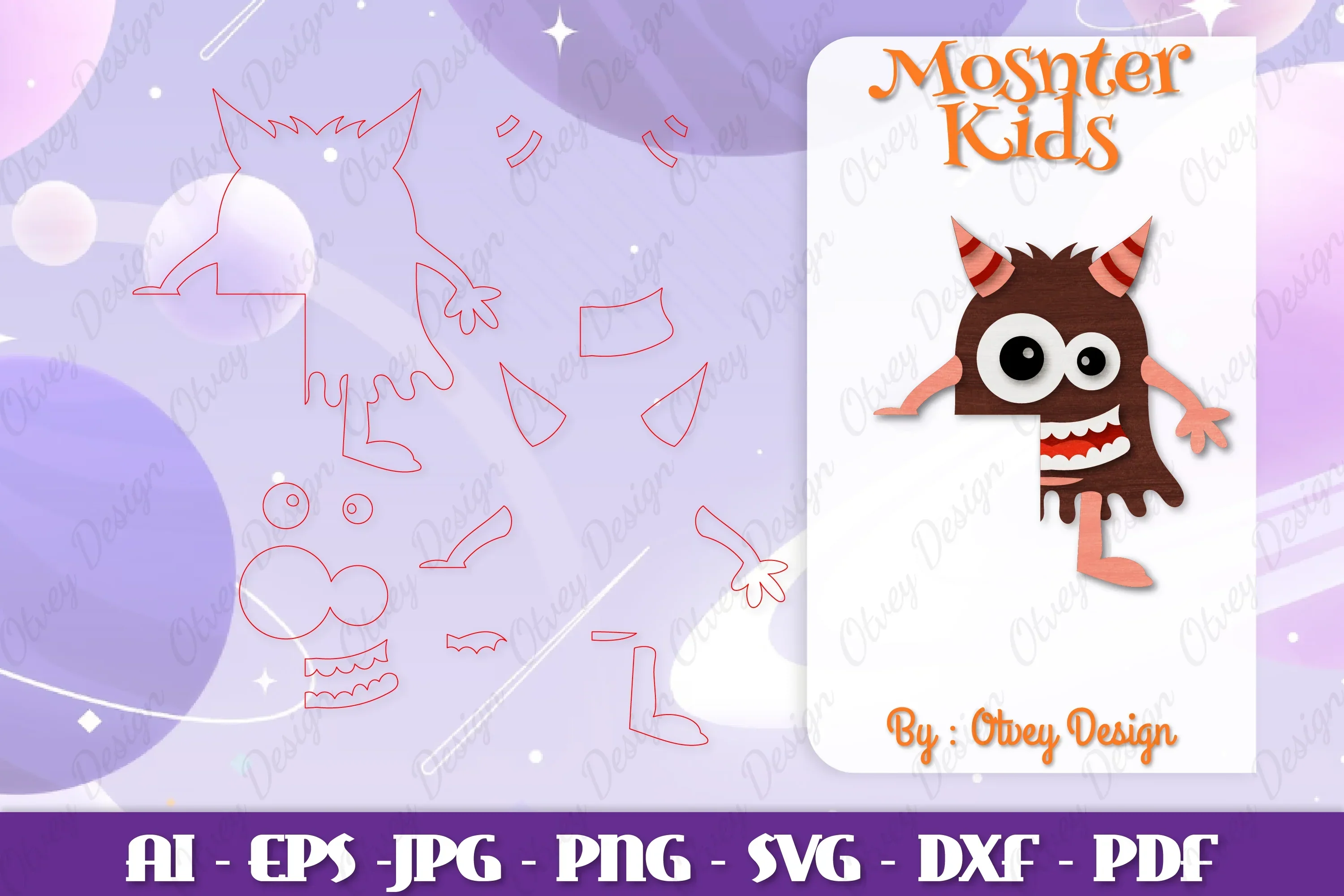 Monster Kids Corner Door Lasercut SVG Bundle - Image 2