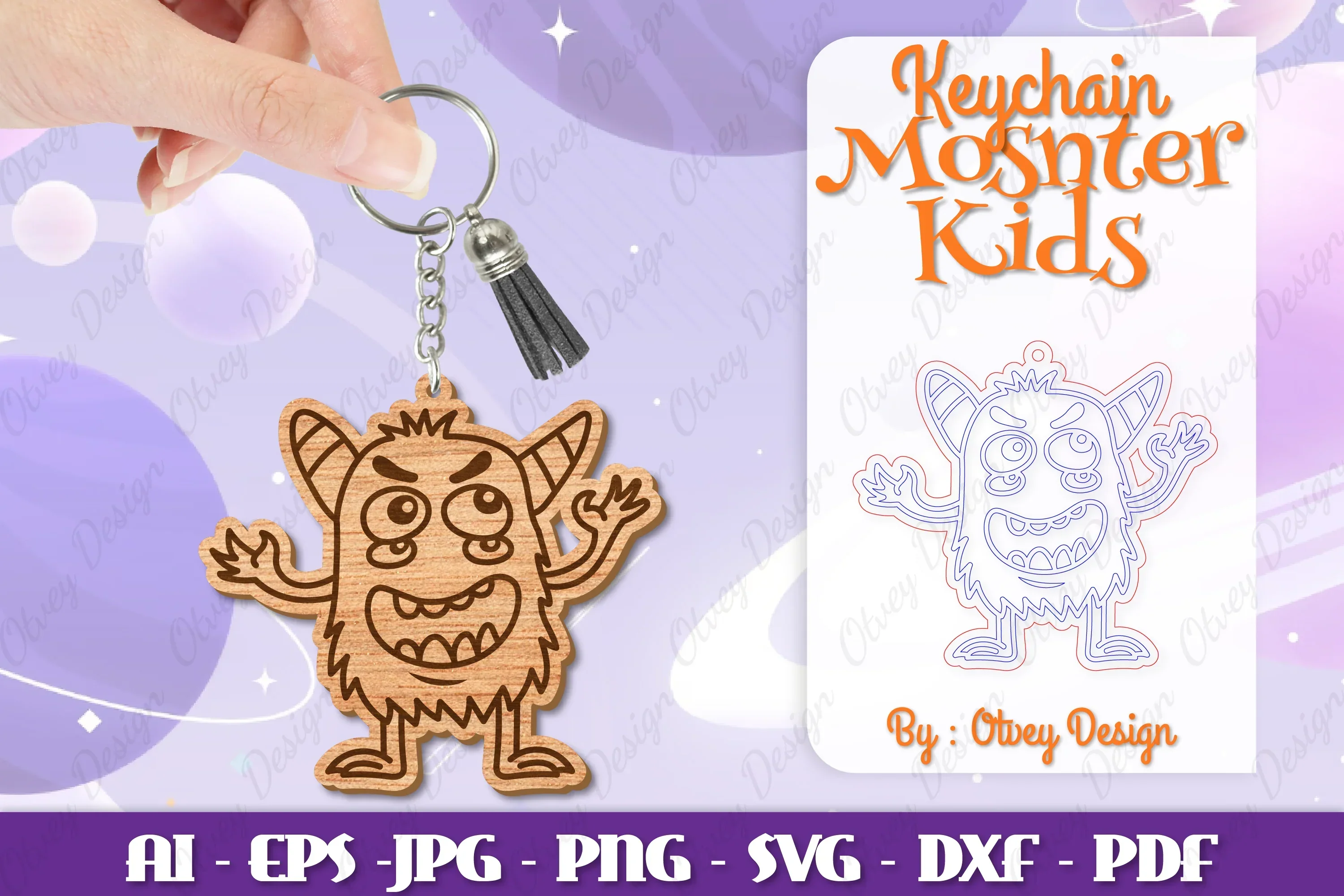 Monster Kids Keychain SVG Bundle