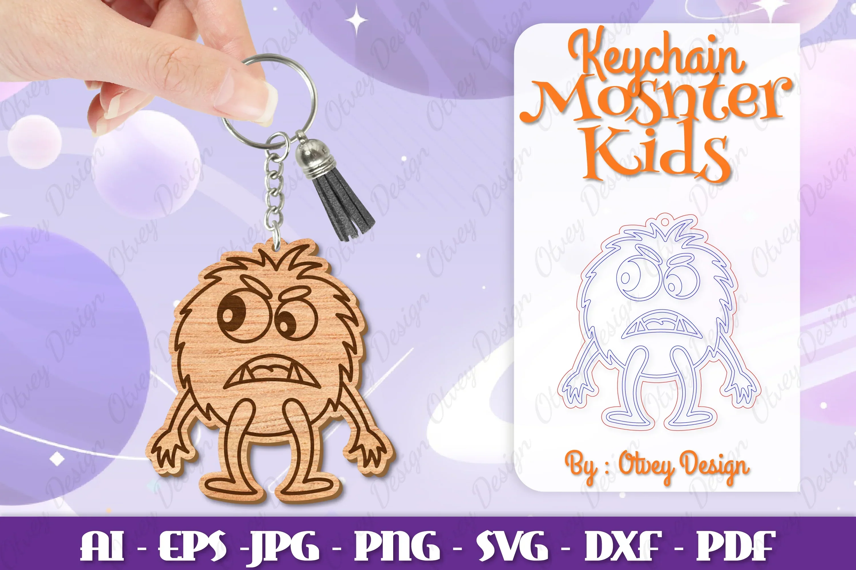Monster Kids Keychain SVG Bundle