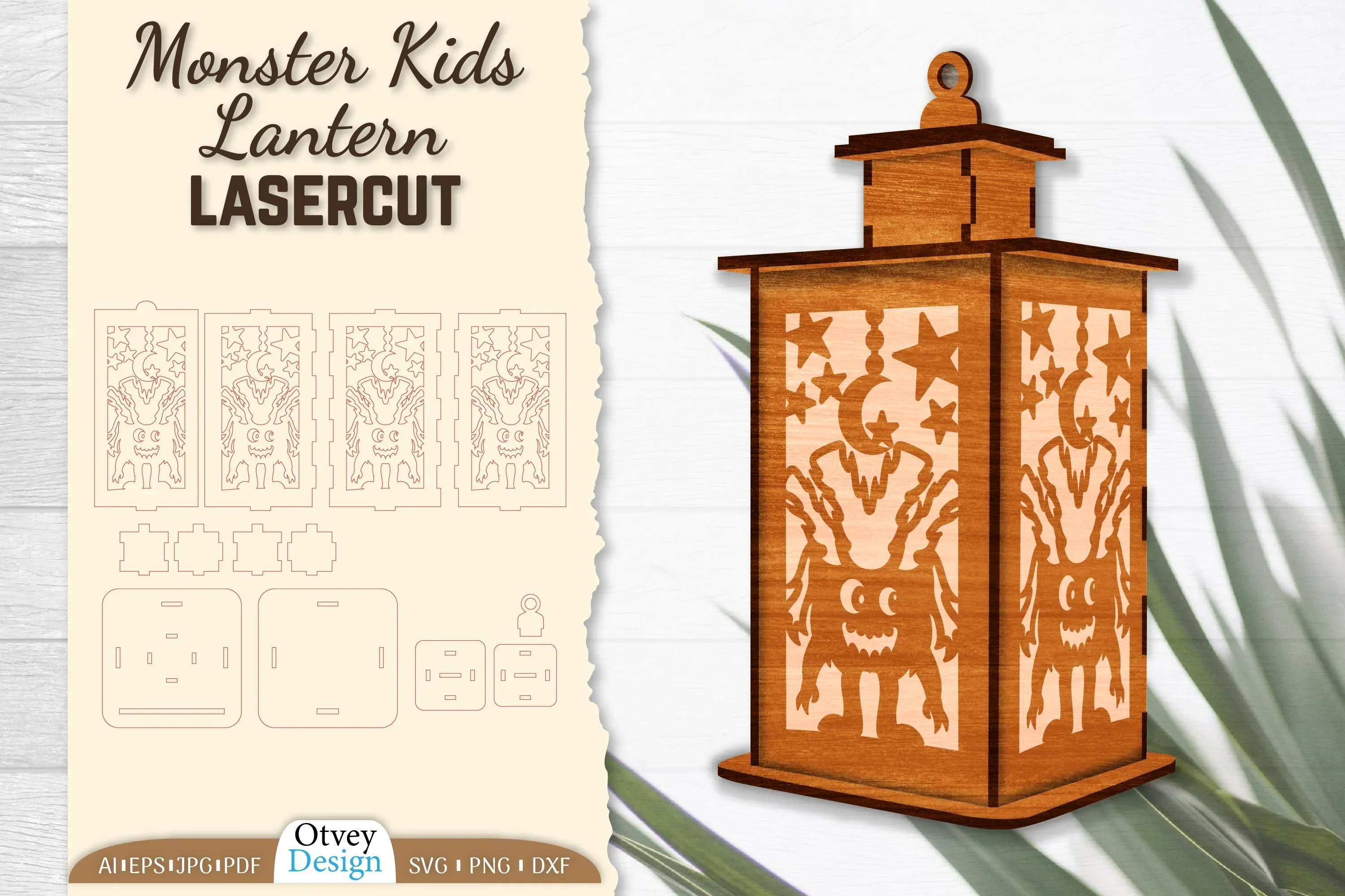 Monster Kids Lantern SVG Bundle