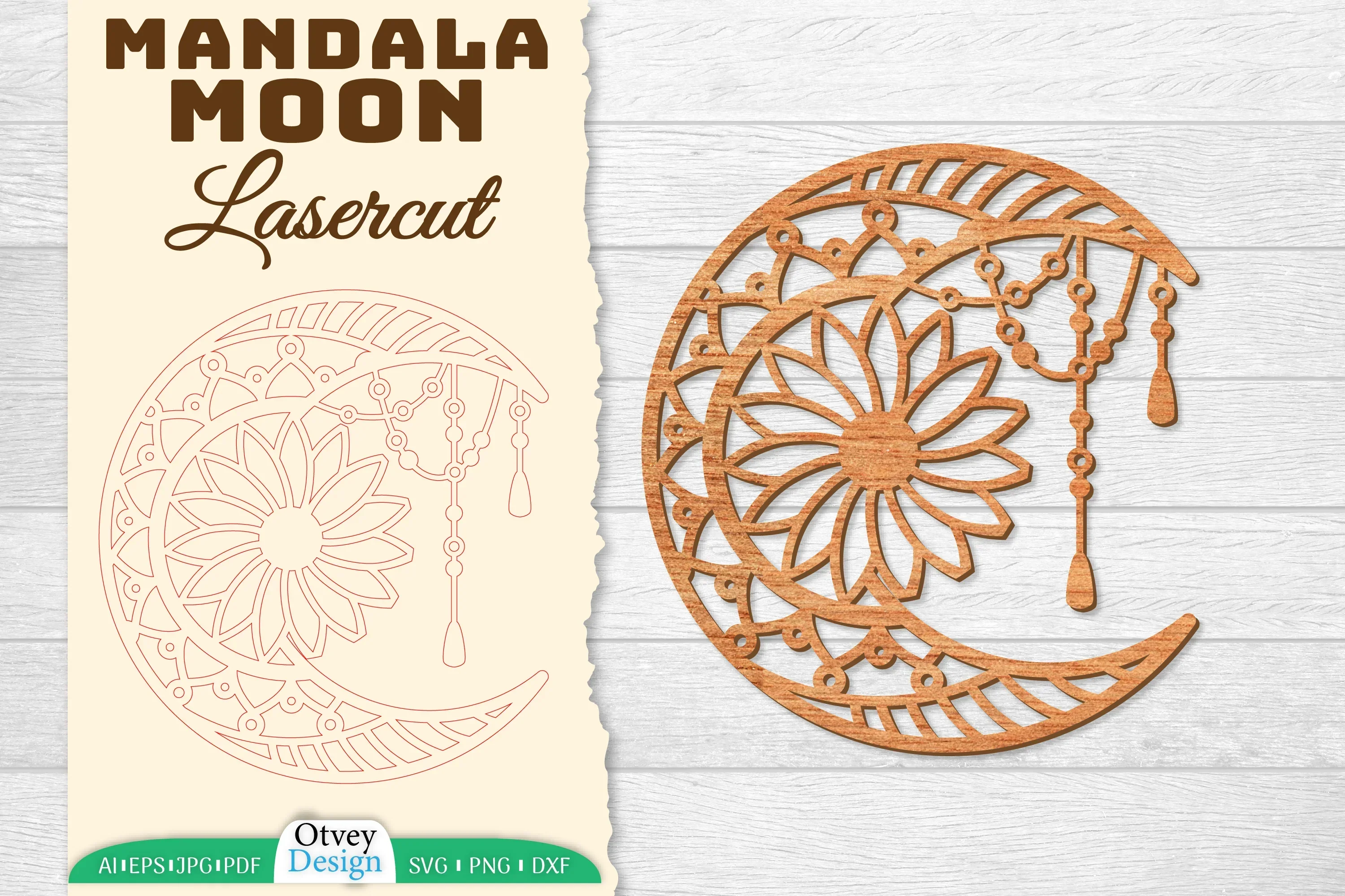Moon Mandala Lasercut SVG Bundle