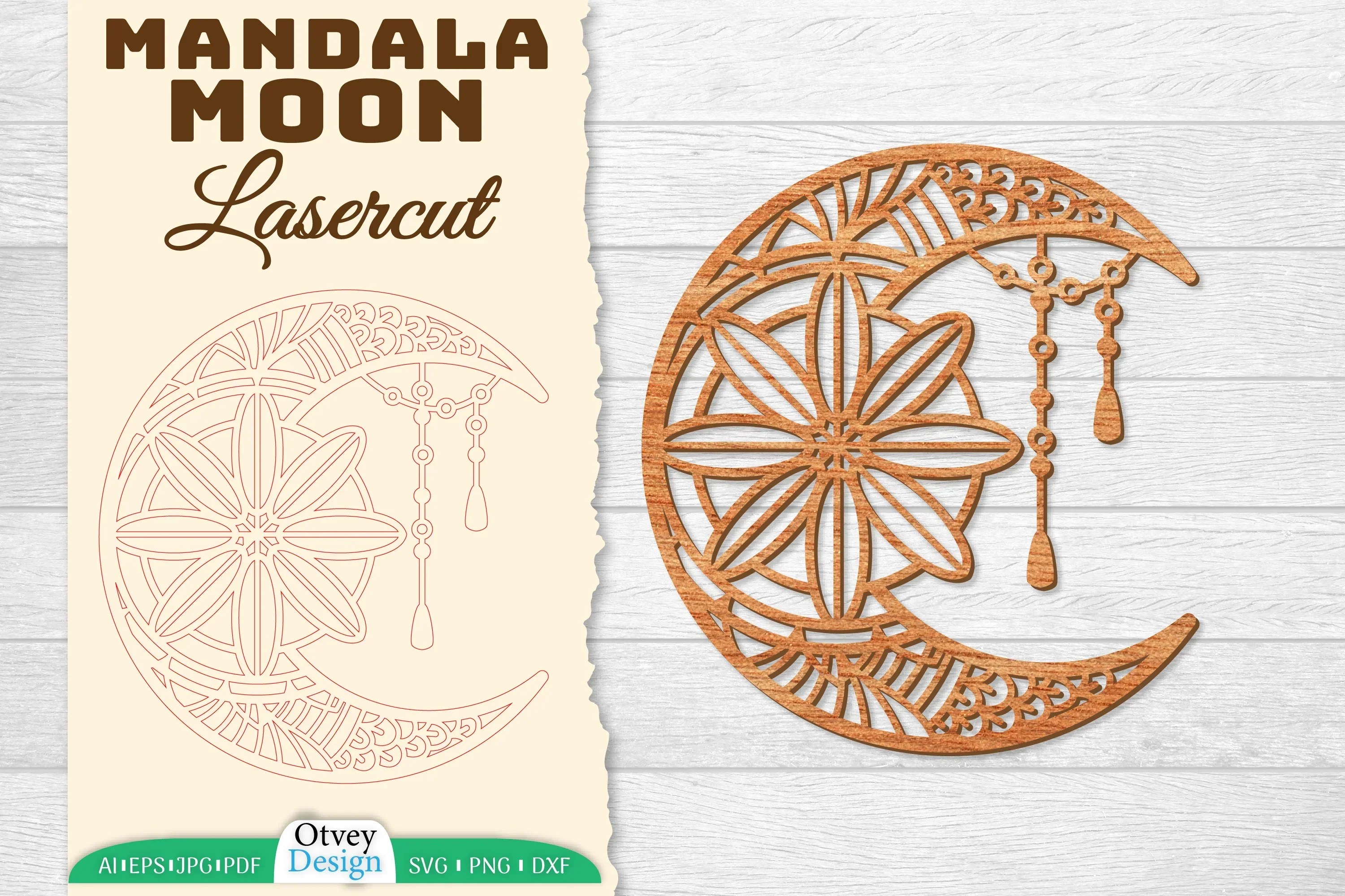 Moon Mandala Lasercut SVG Bundle