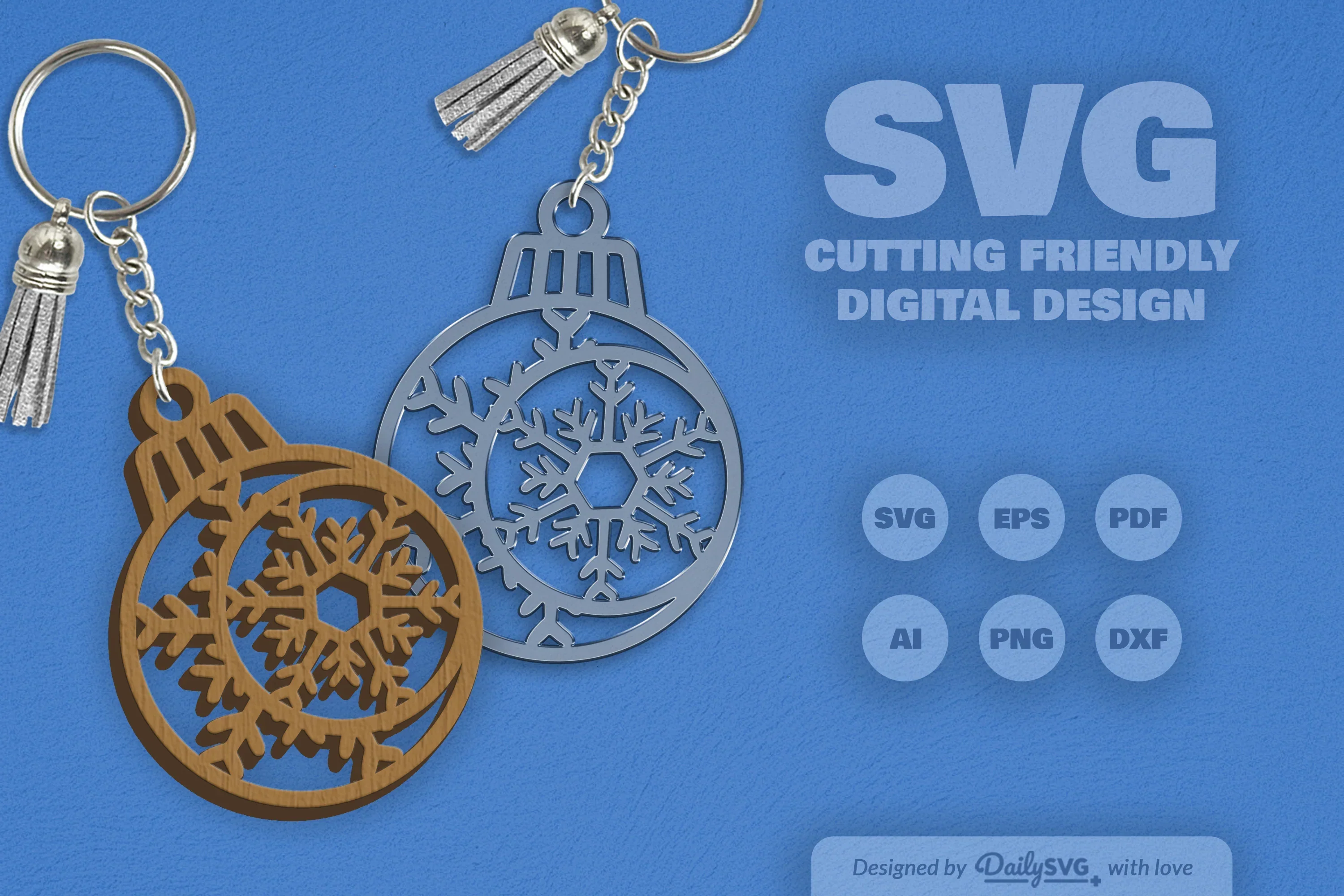 Moon Snowflake Bauble Clipart SVG Bundle - Image 4