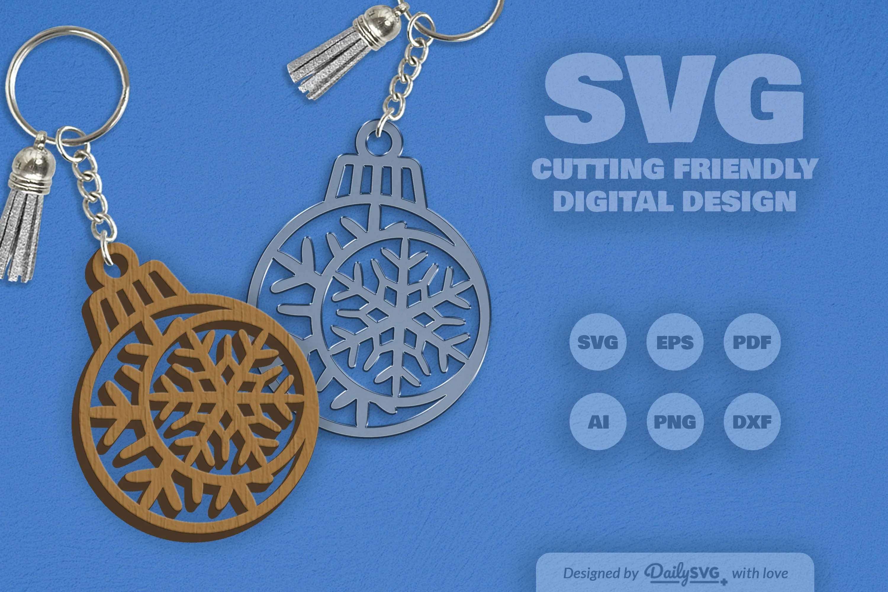 Moon Snowflake Bauble Clipart SVG Bundle - Image 6