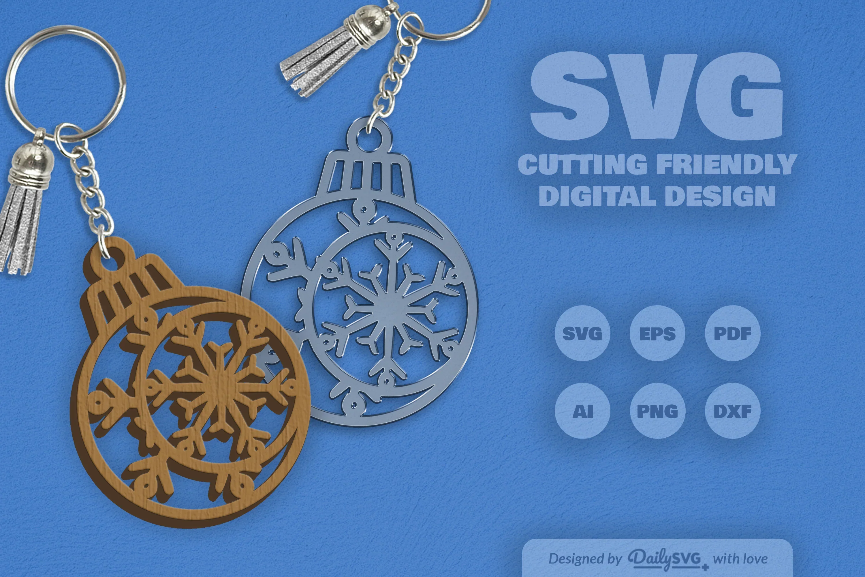 Moon Snowflake Bauble Clipart SVG Bundle - Image 7