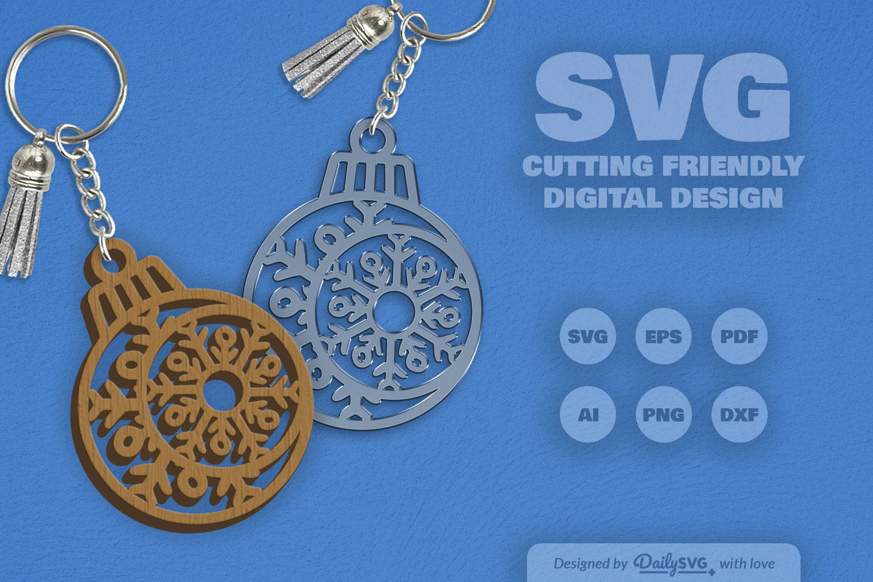 Moon Snowflake Bauble SVG Bundle - Image 2