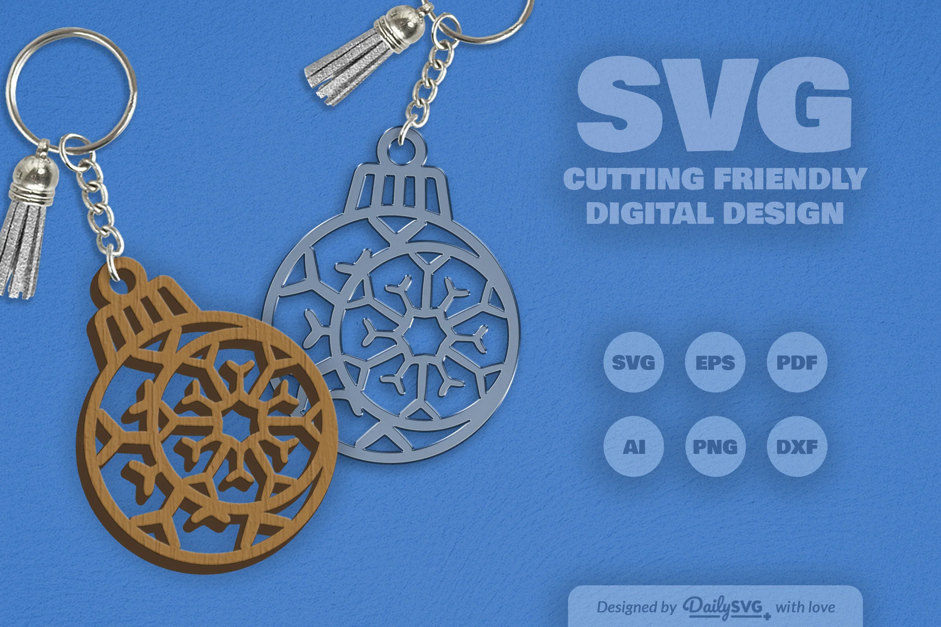 Moon Snowflake Bauble SVG Bundle for Christmas Decor - Image 2