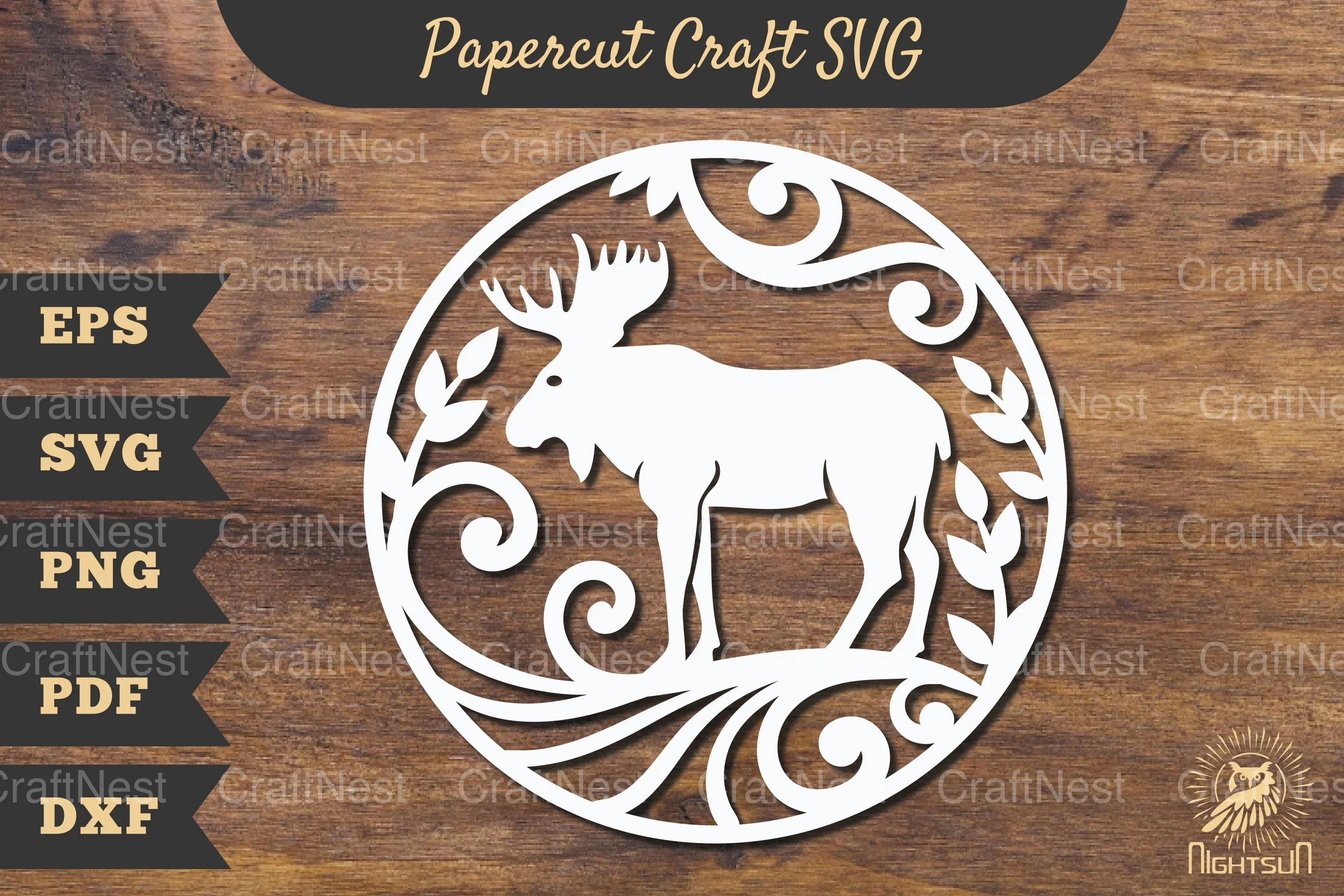 Moose Papercut Craft SVG Bundle