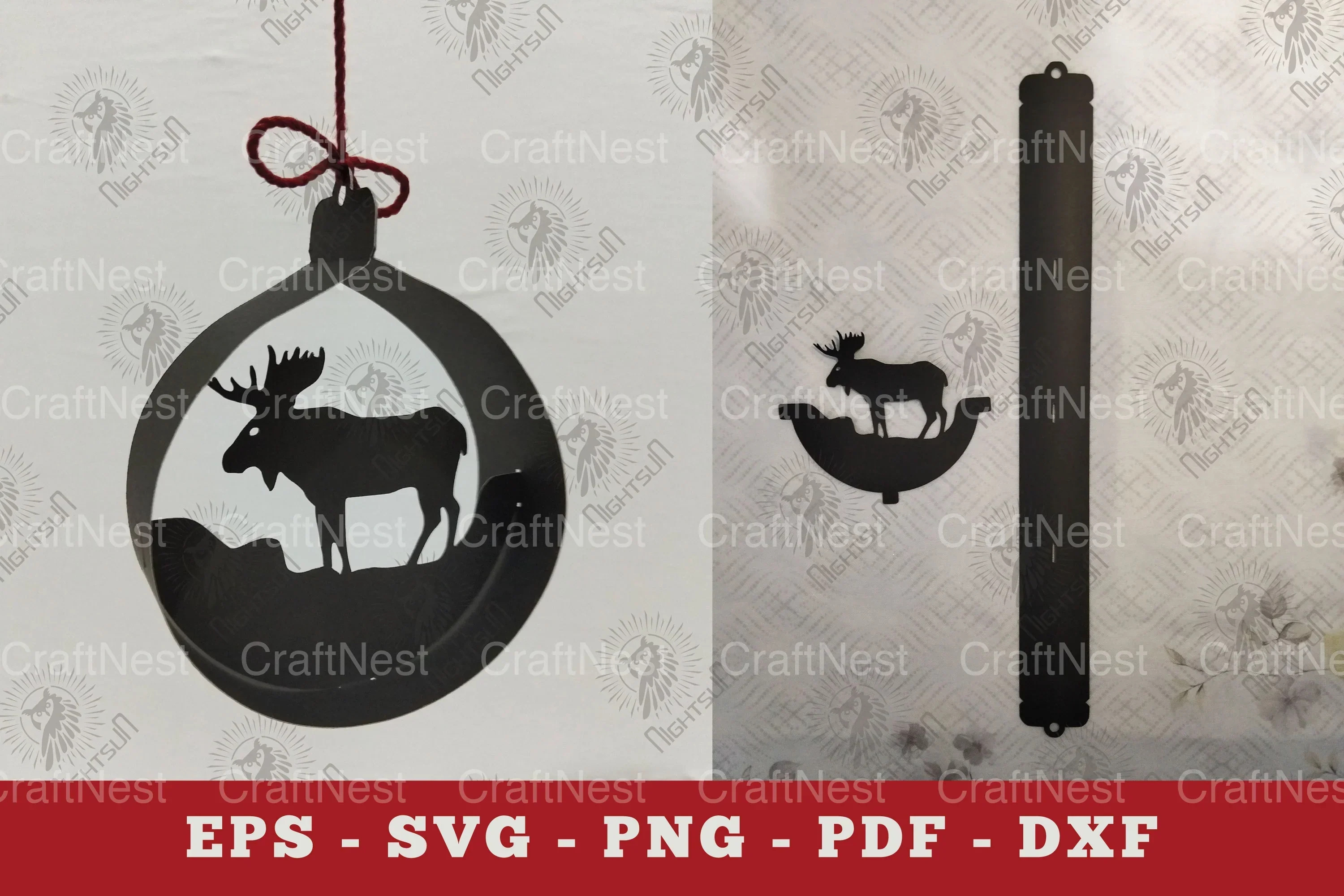 Moose Papercut Ornament Clipart Bundle