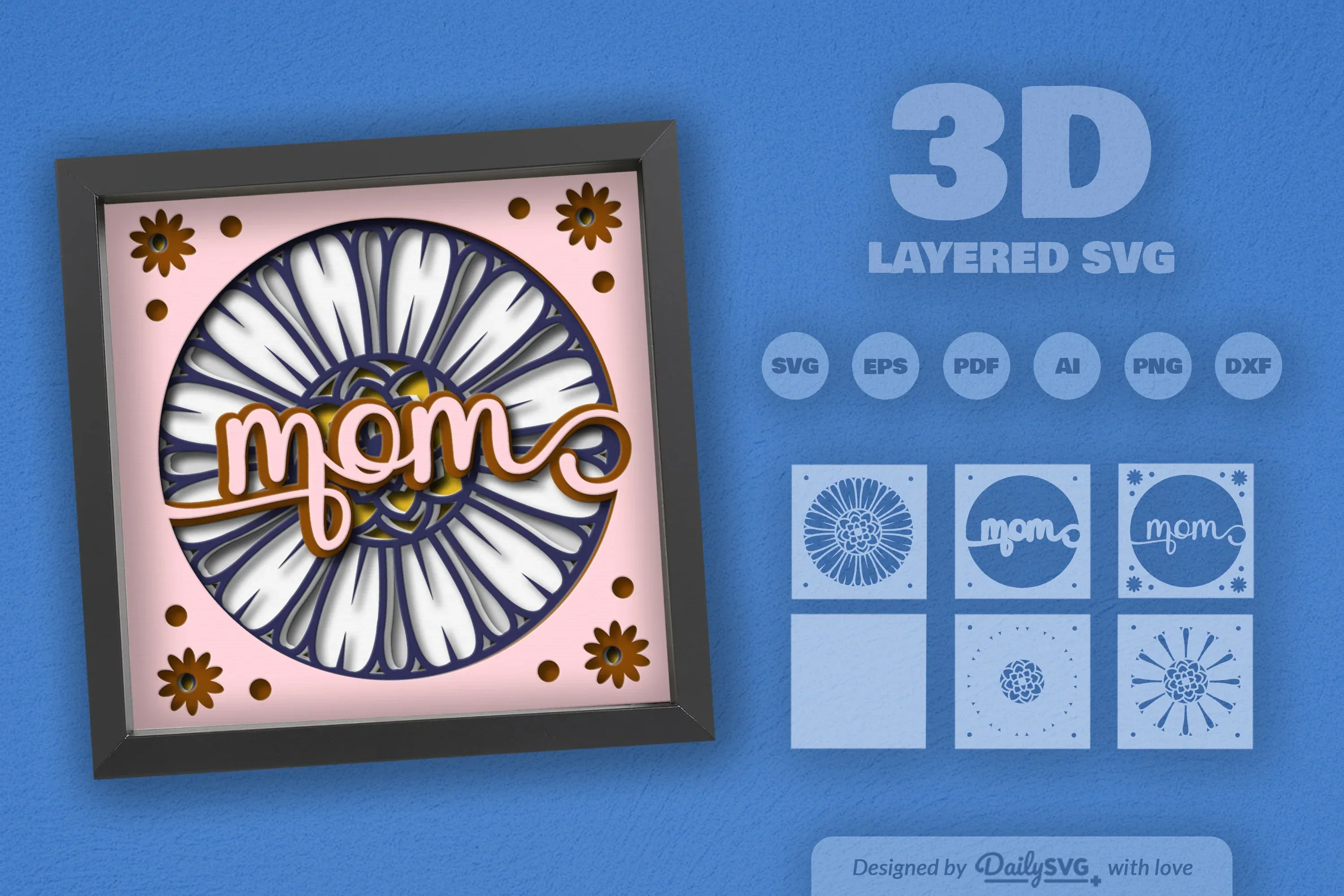 Mother's Day Papercut SVG Bundle - Image 2