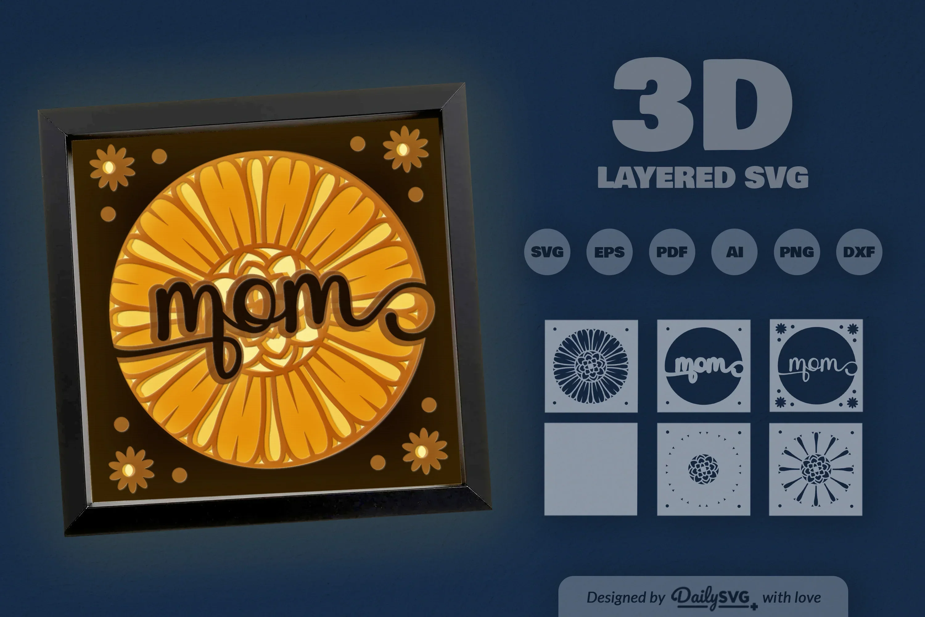 Mother's Day Papercut SVG Bundle - Image 3
