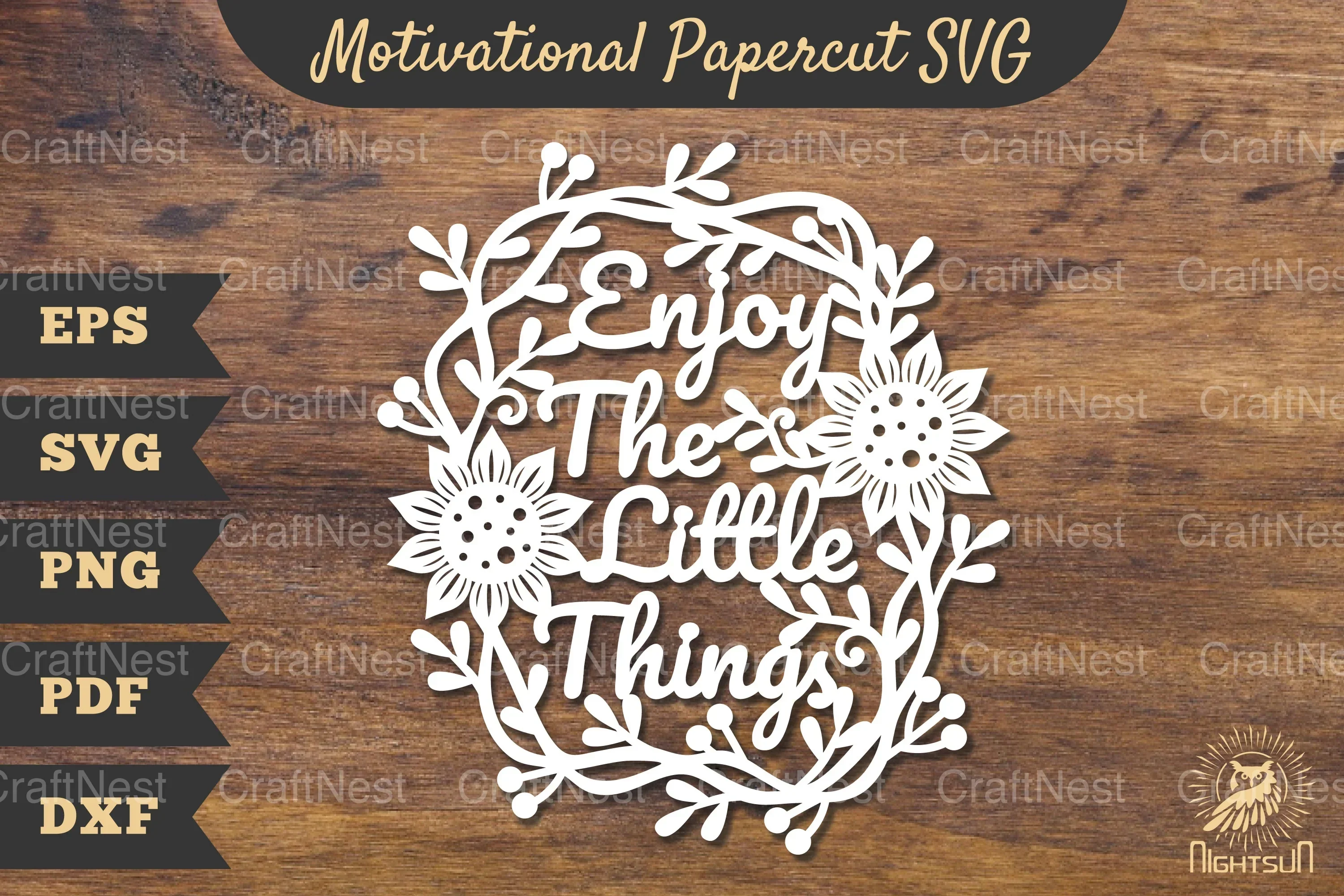 Motivational Floral Papercut SVG Bundle