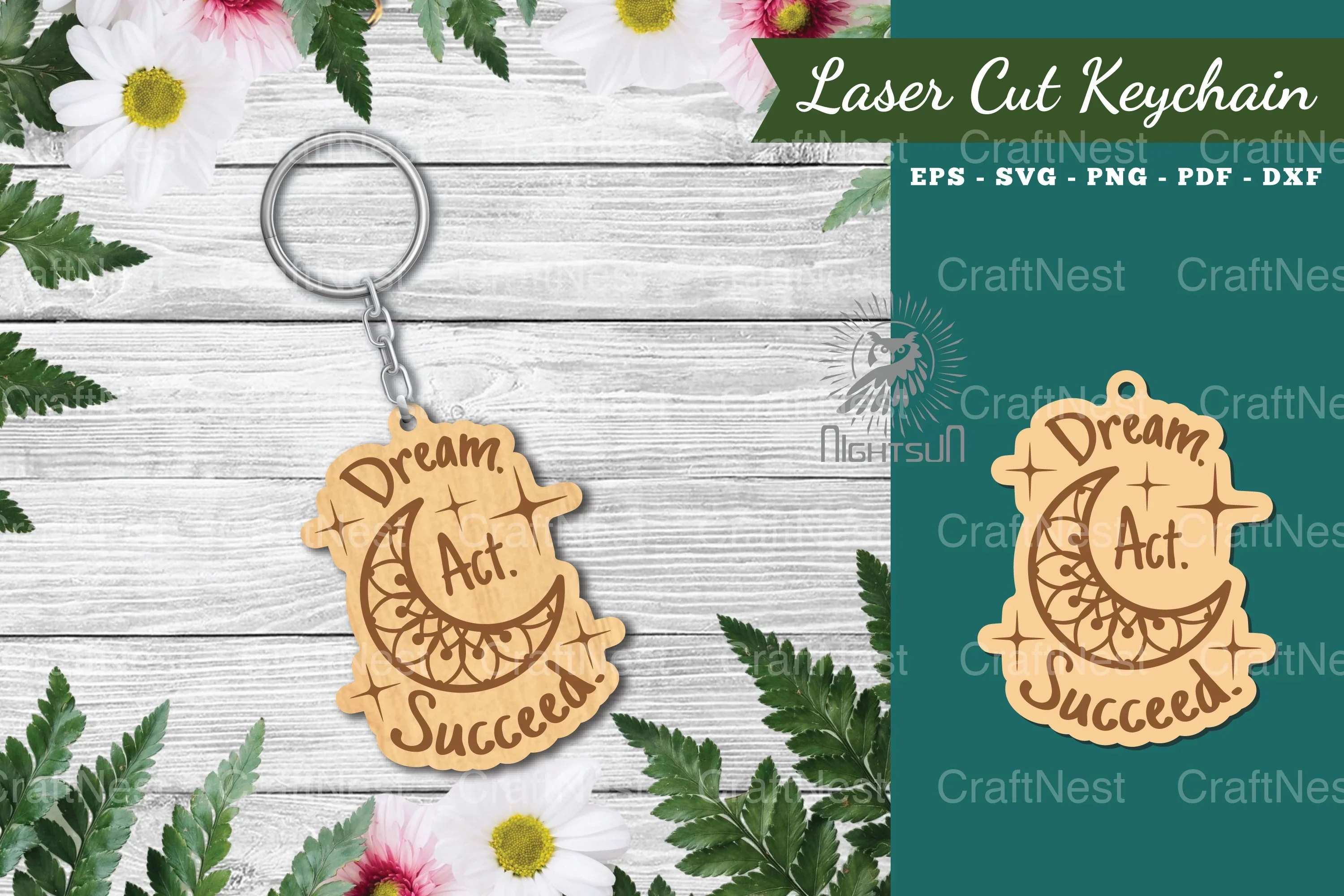 Motivational Laser Cut Keychain Design Bundle
