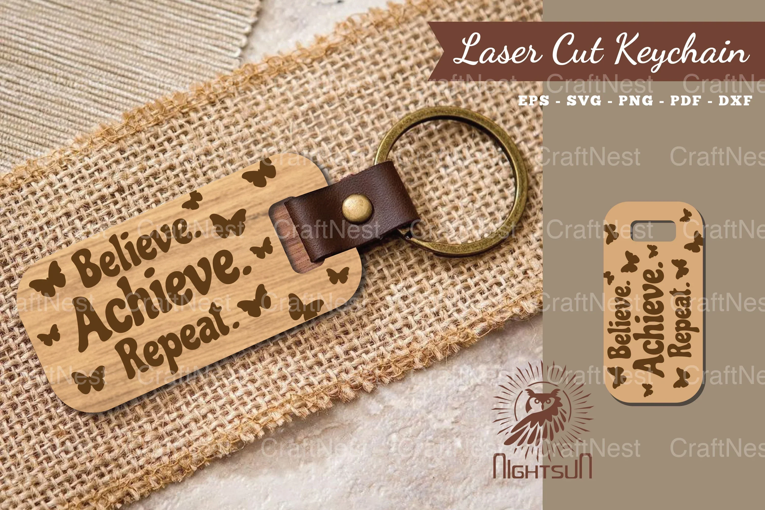 Motivational Quotes Laser Cut Keychain Bundle