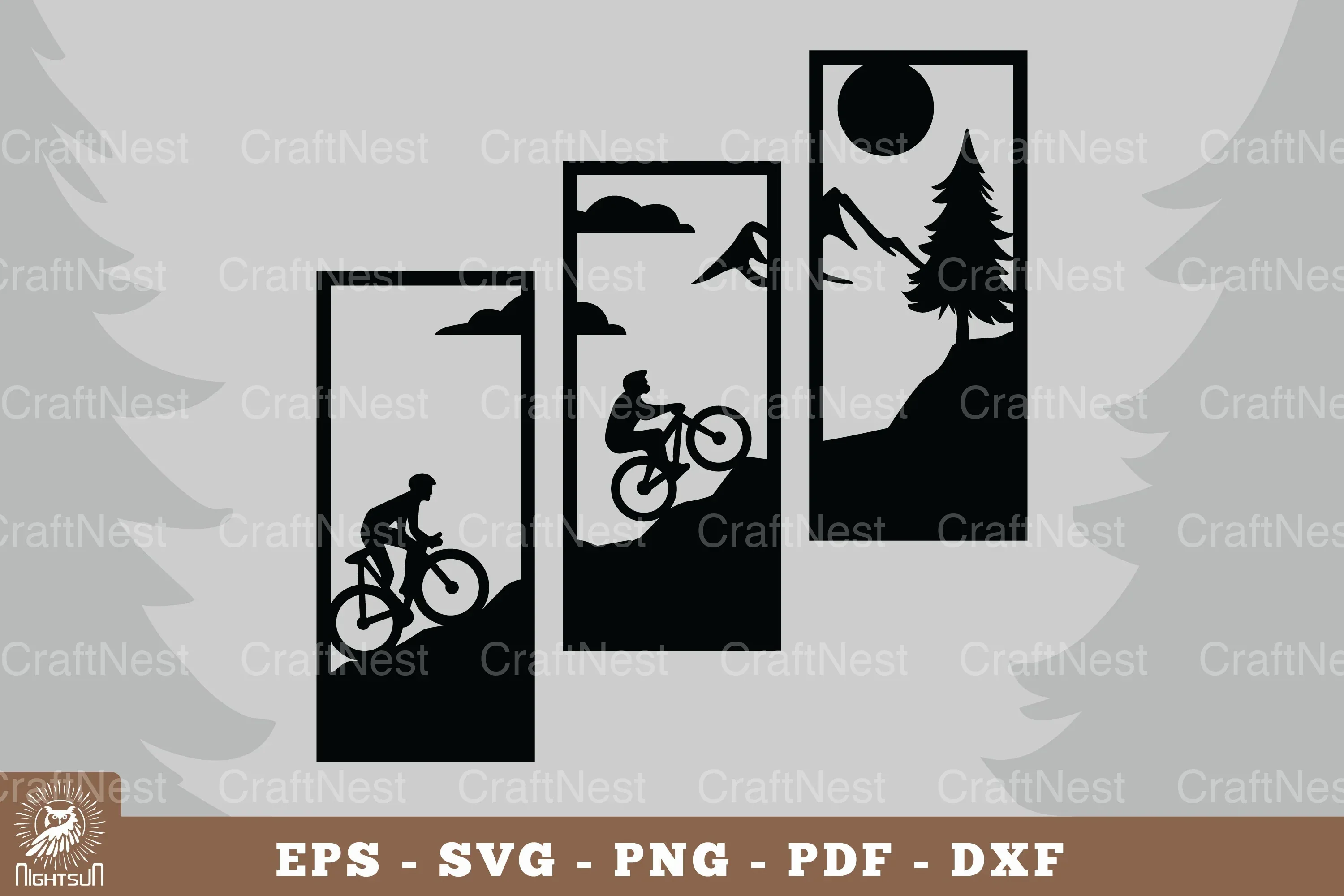 Mountain Biking Home Decor Clipart Bundle