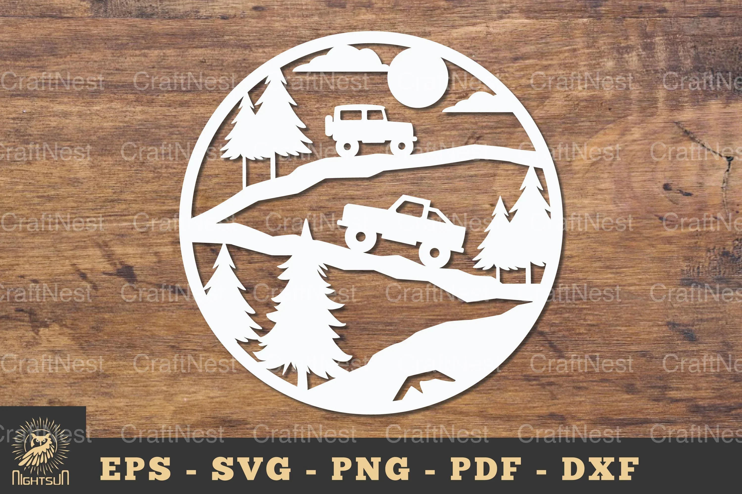 Mountain Car Papercut Clipart Bundle