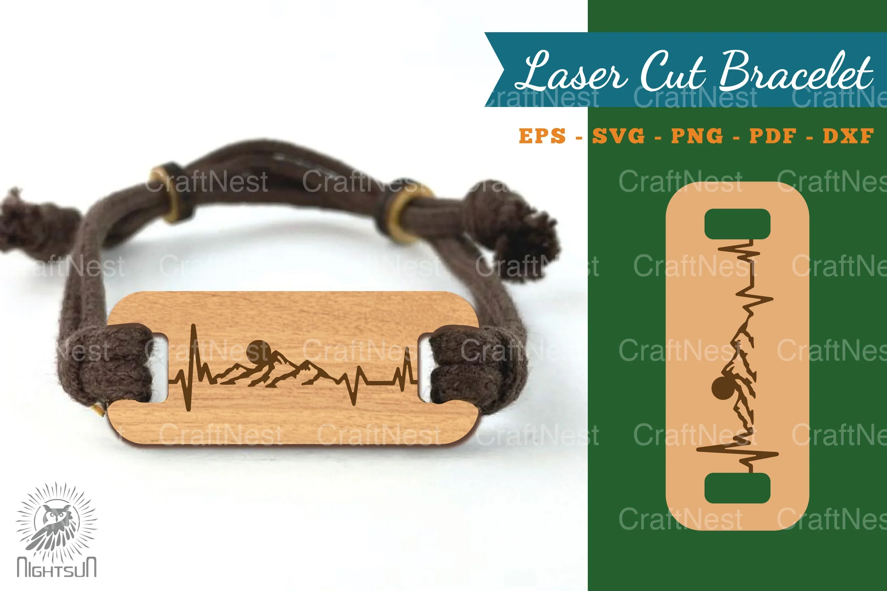 Mountain Laser Cut Bracelet Design Bundle