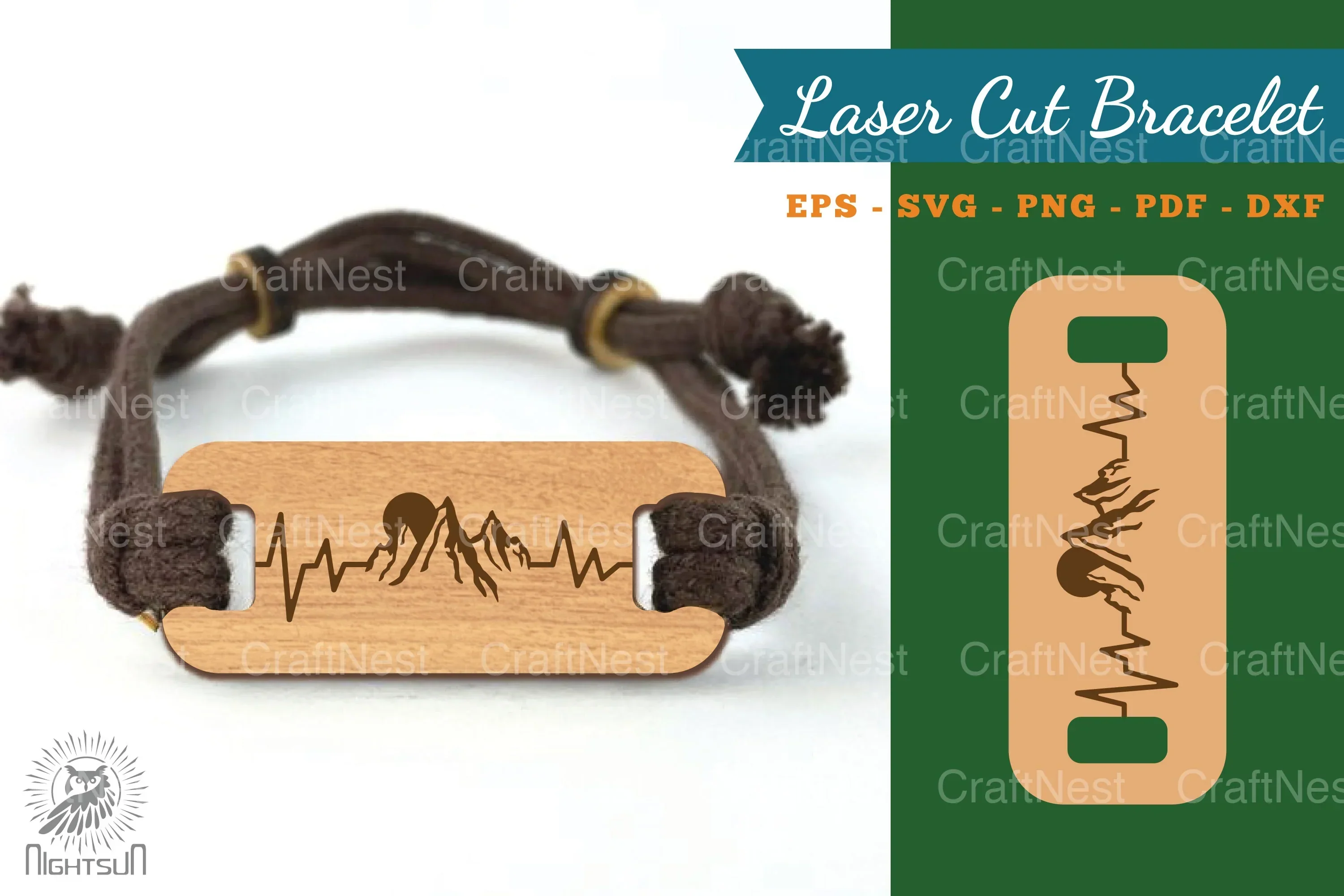 Mountain Laser Cut Bracelet Design Bundle