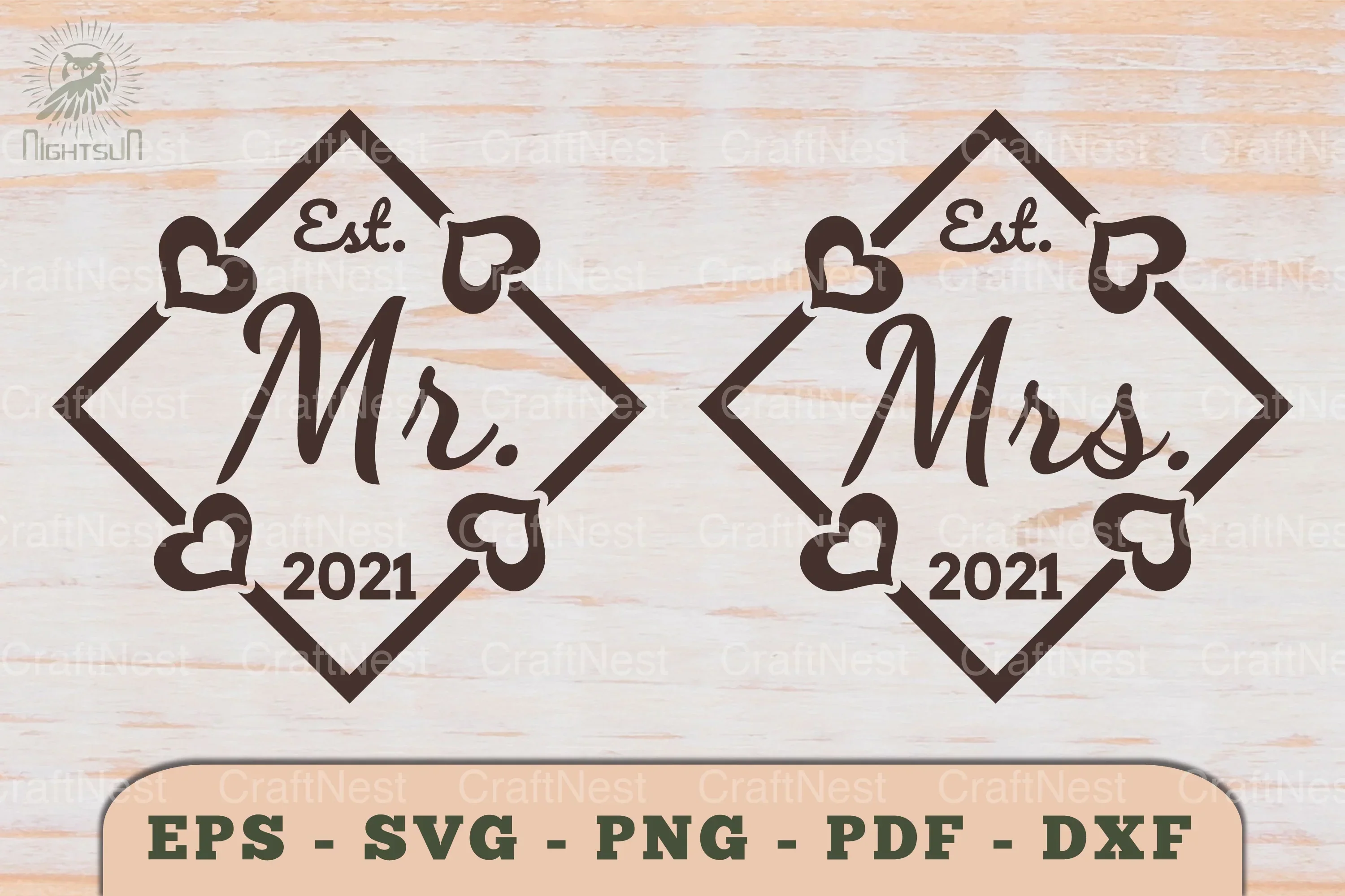 Mr and Mrs Love Couple SVG Bundle