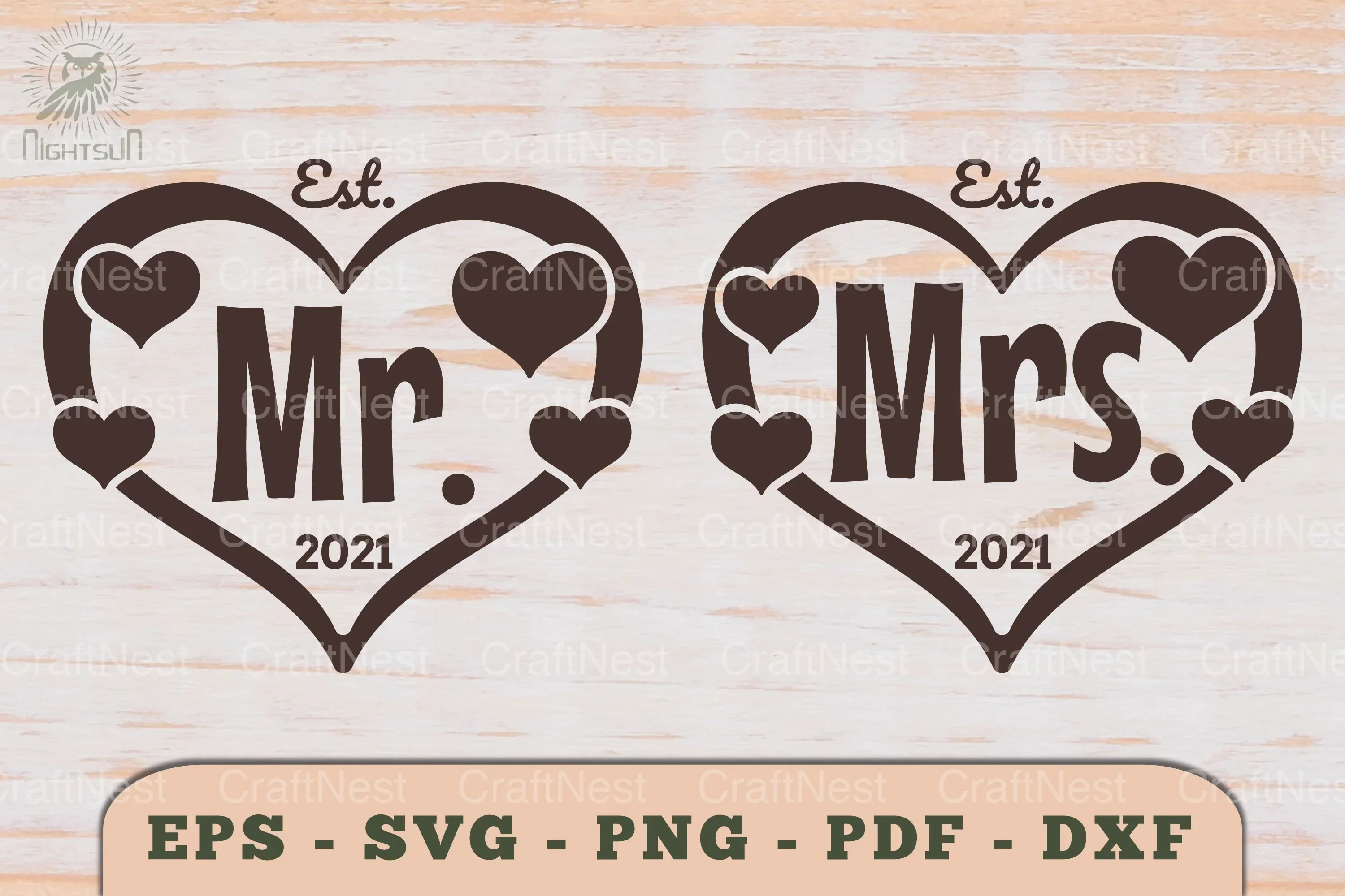 Mr and Mrs Love Couple SVG Bundle