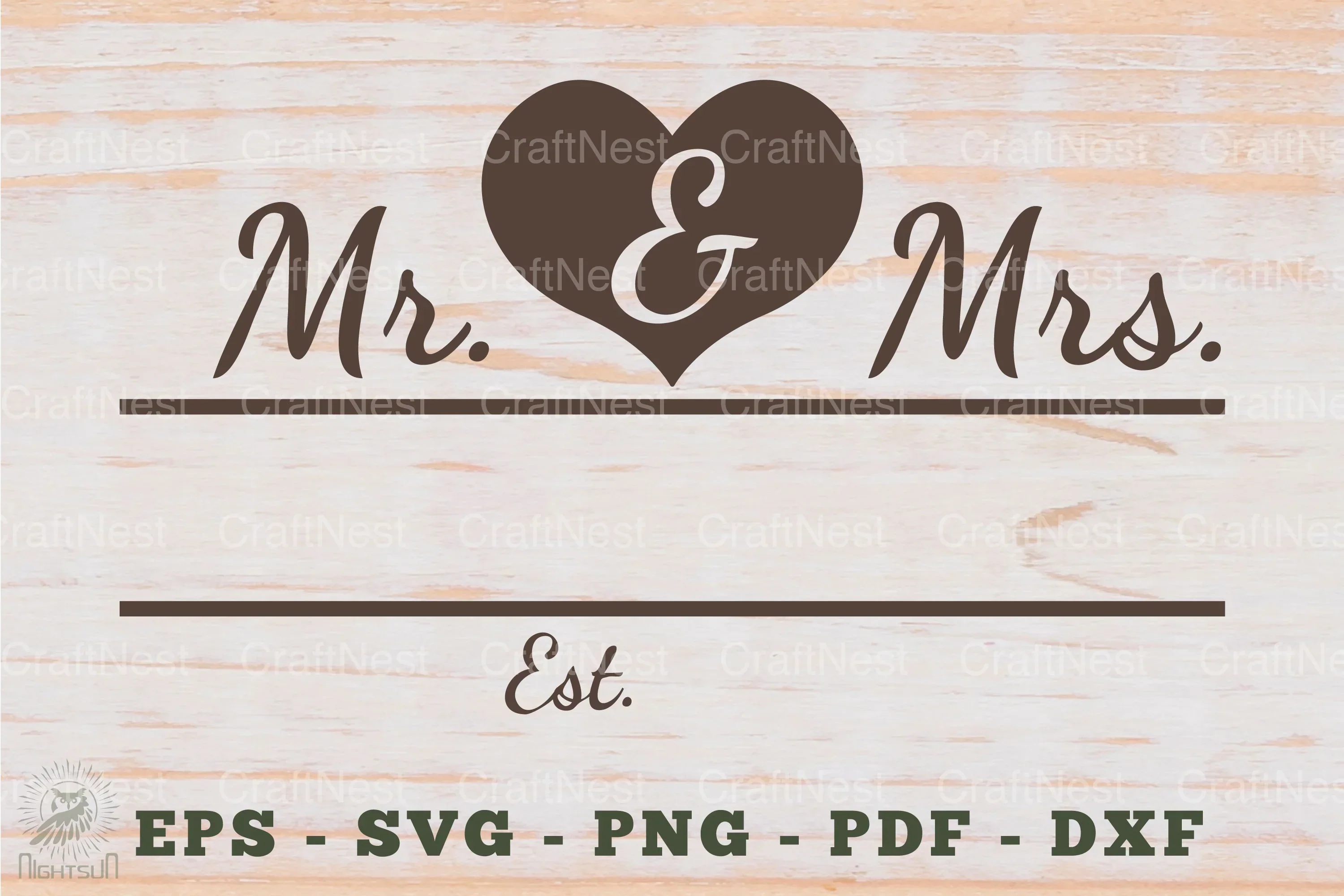 Mr and Mrs Split Monogram SVG Bundle