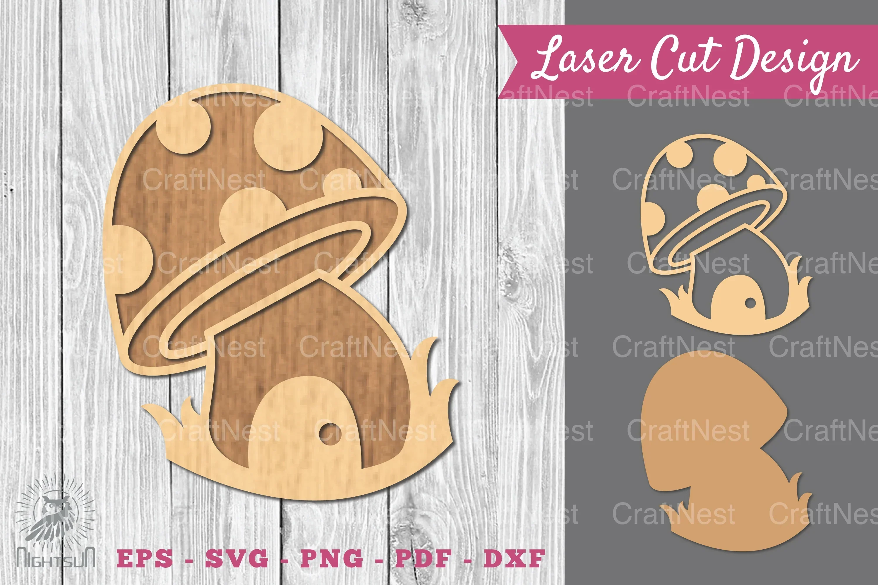 Mushroom Laser Cut Decoration Clipart Bundle