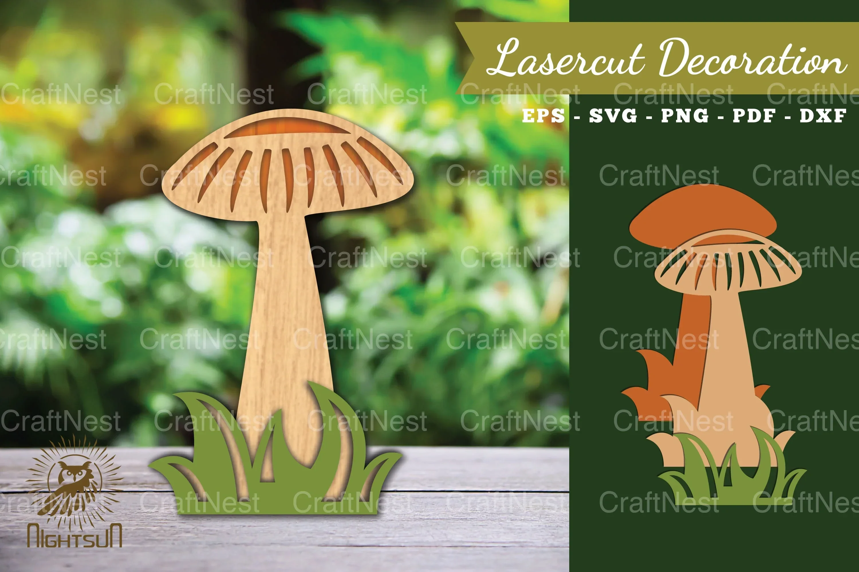 Mushroom Laser Cut Decoration Clipart Bundle