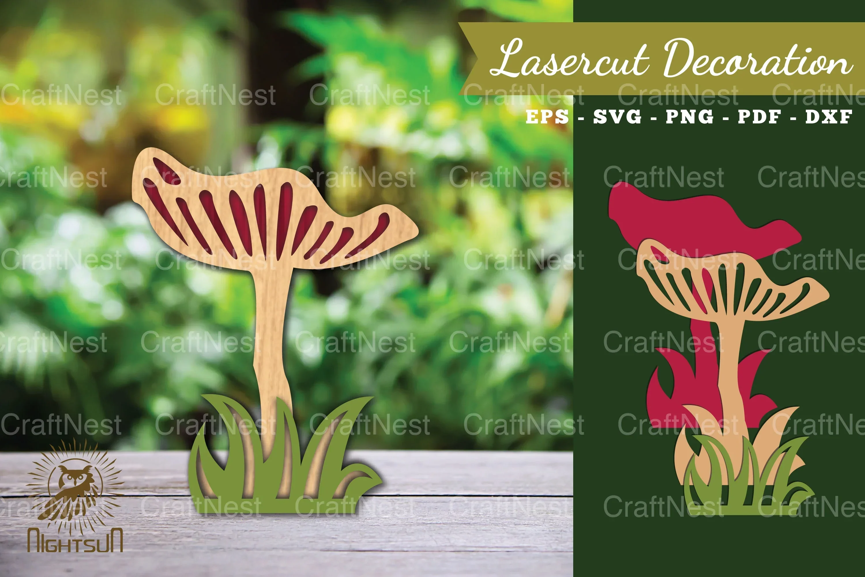 Mushroom Laser Cut Decoration Clipart Bundle
