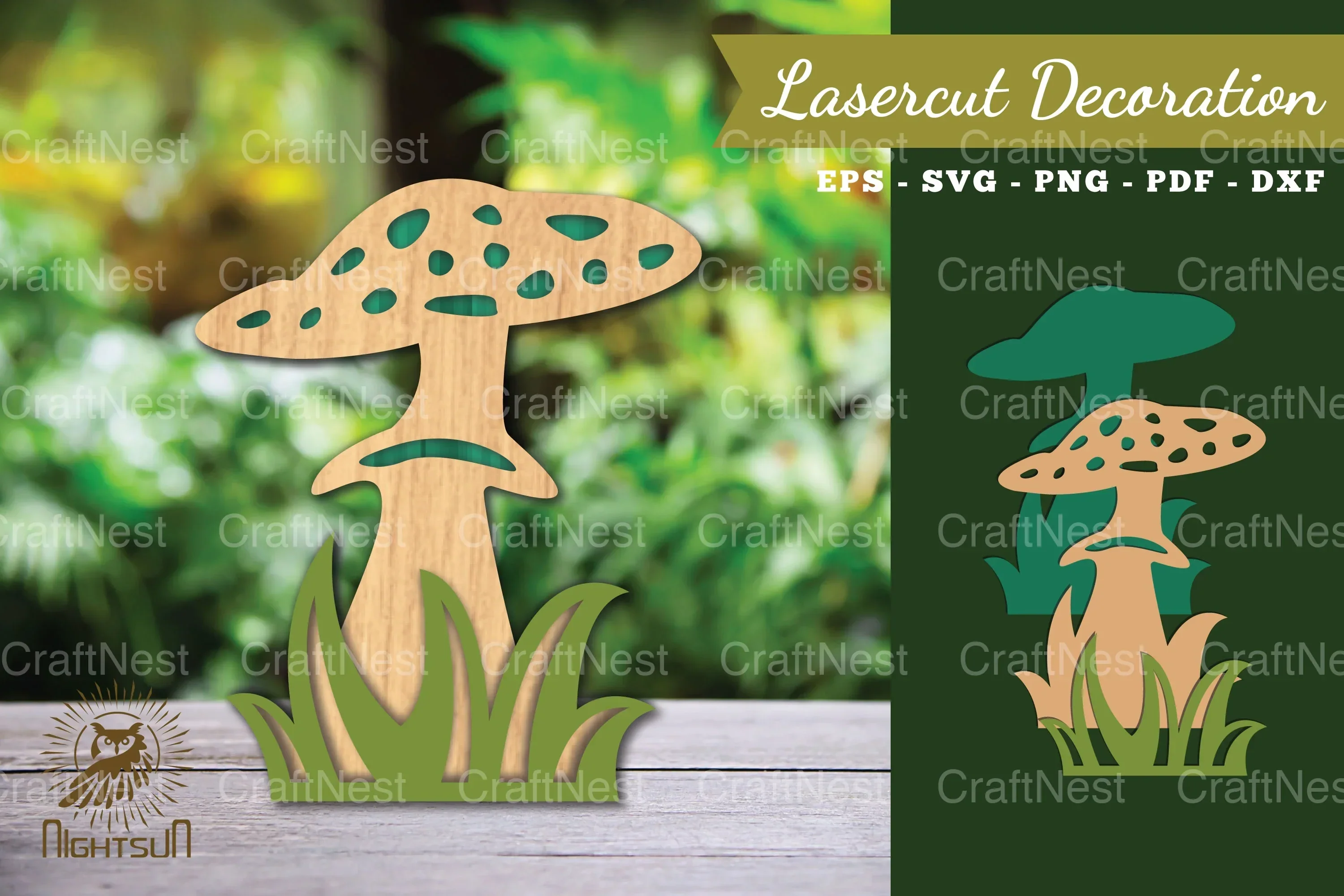 Mushroom Laser Cut Decoration Clipart Bundle
