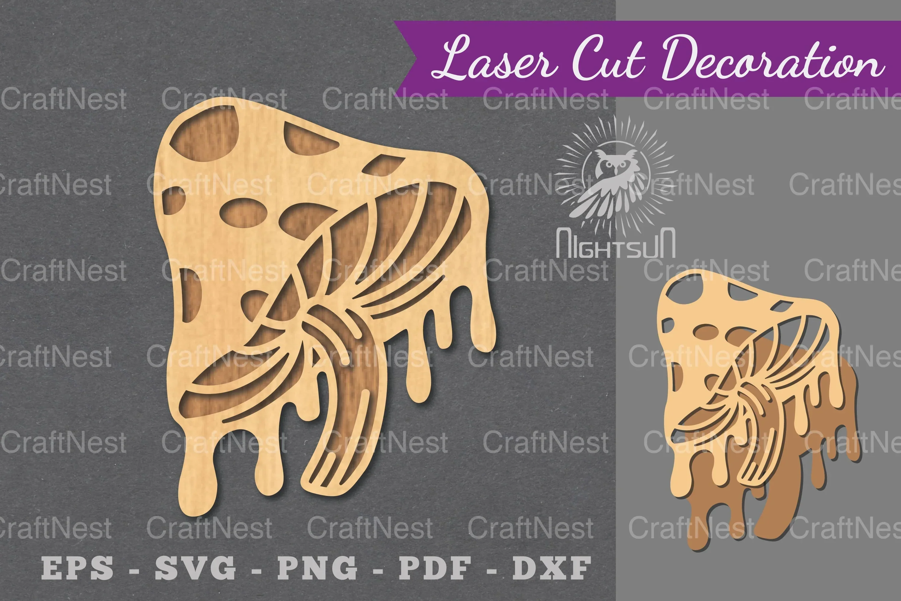 Mushroom Melted Laser Cut Decoration Clipart Bundle