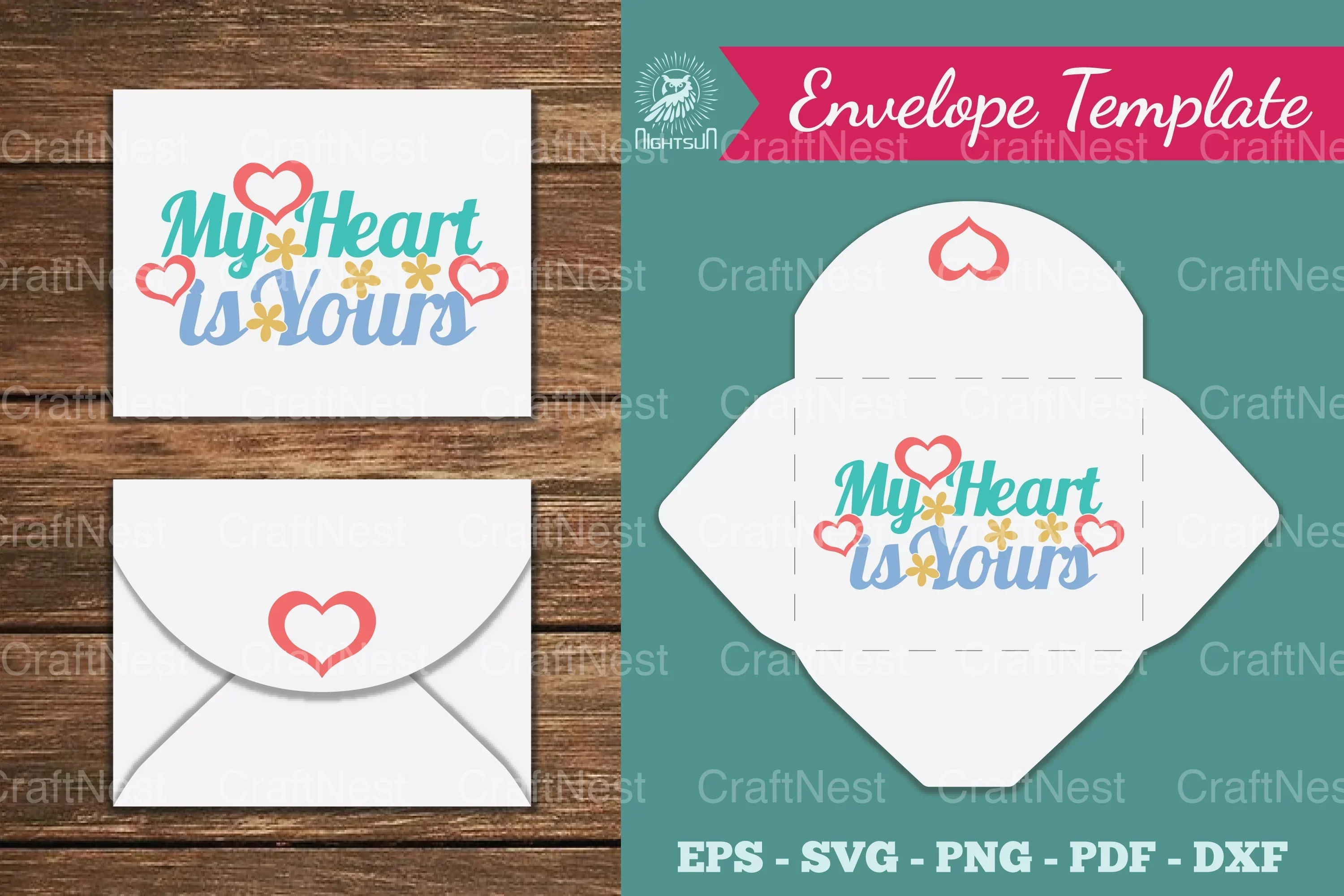 My Heart is Yours Envelope Template Bundle