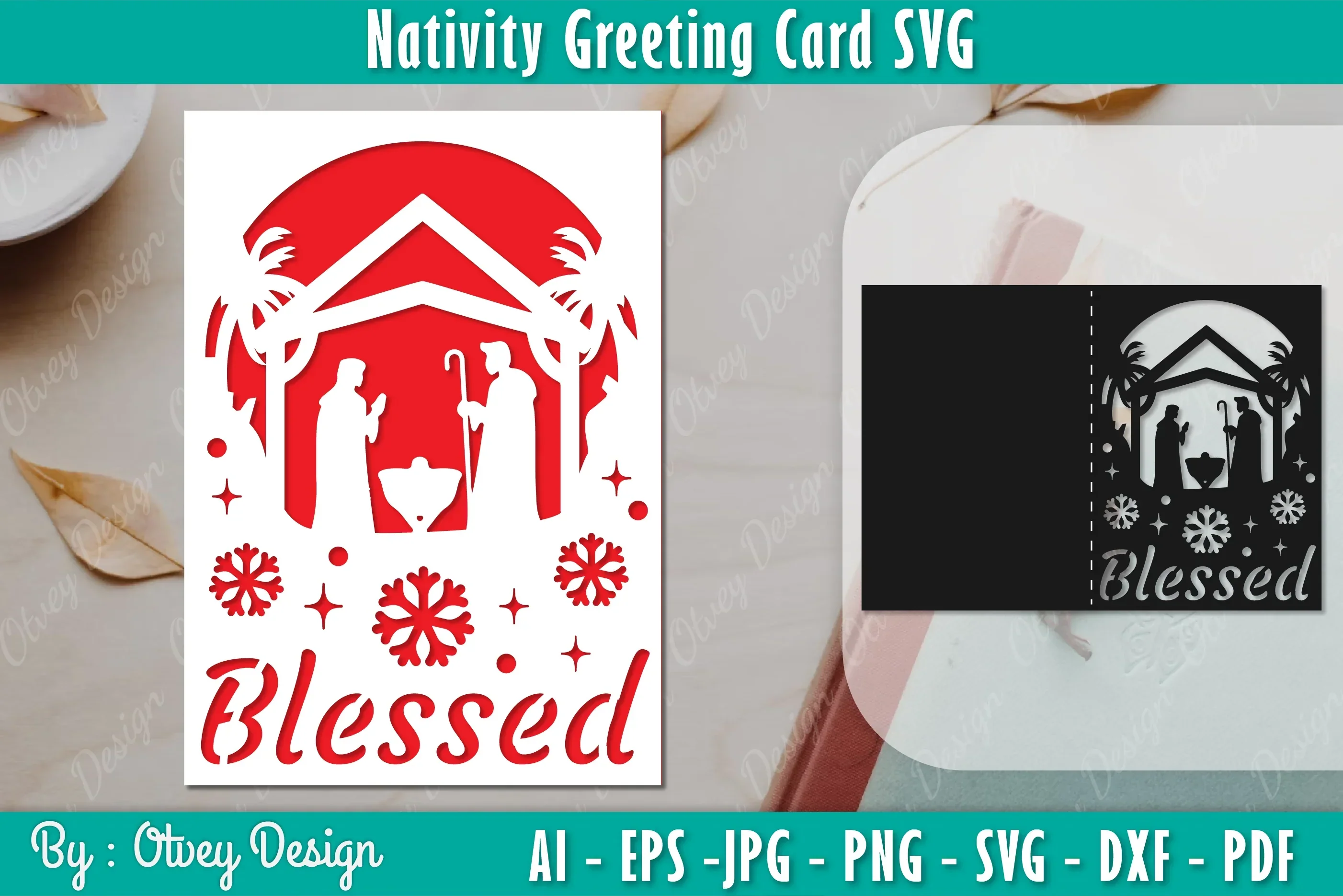 Nativiti Greeting Card SVG Bundle