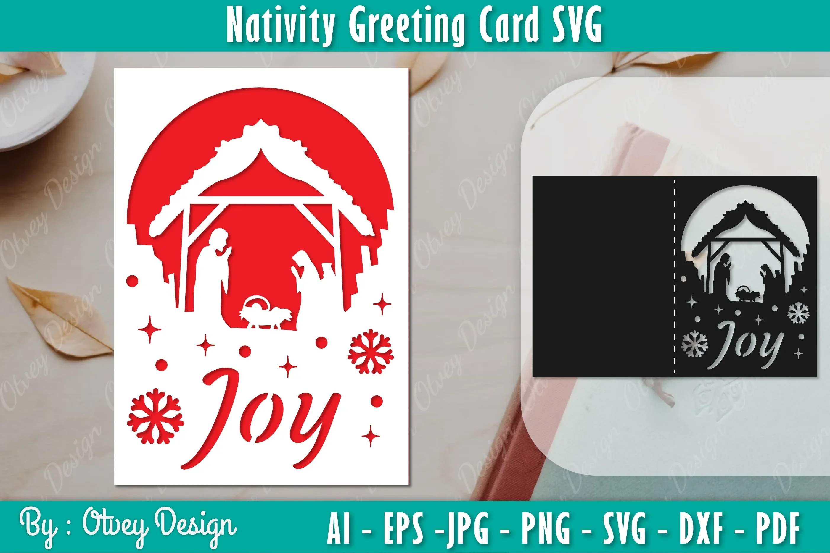Nativiti Greeting Card SVG Bundle