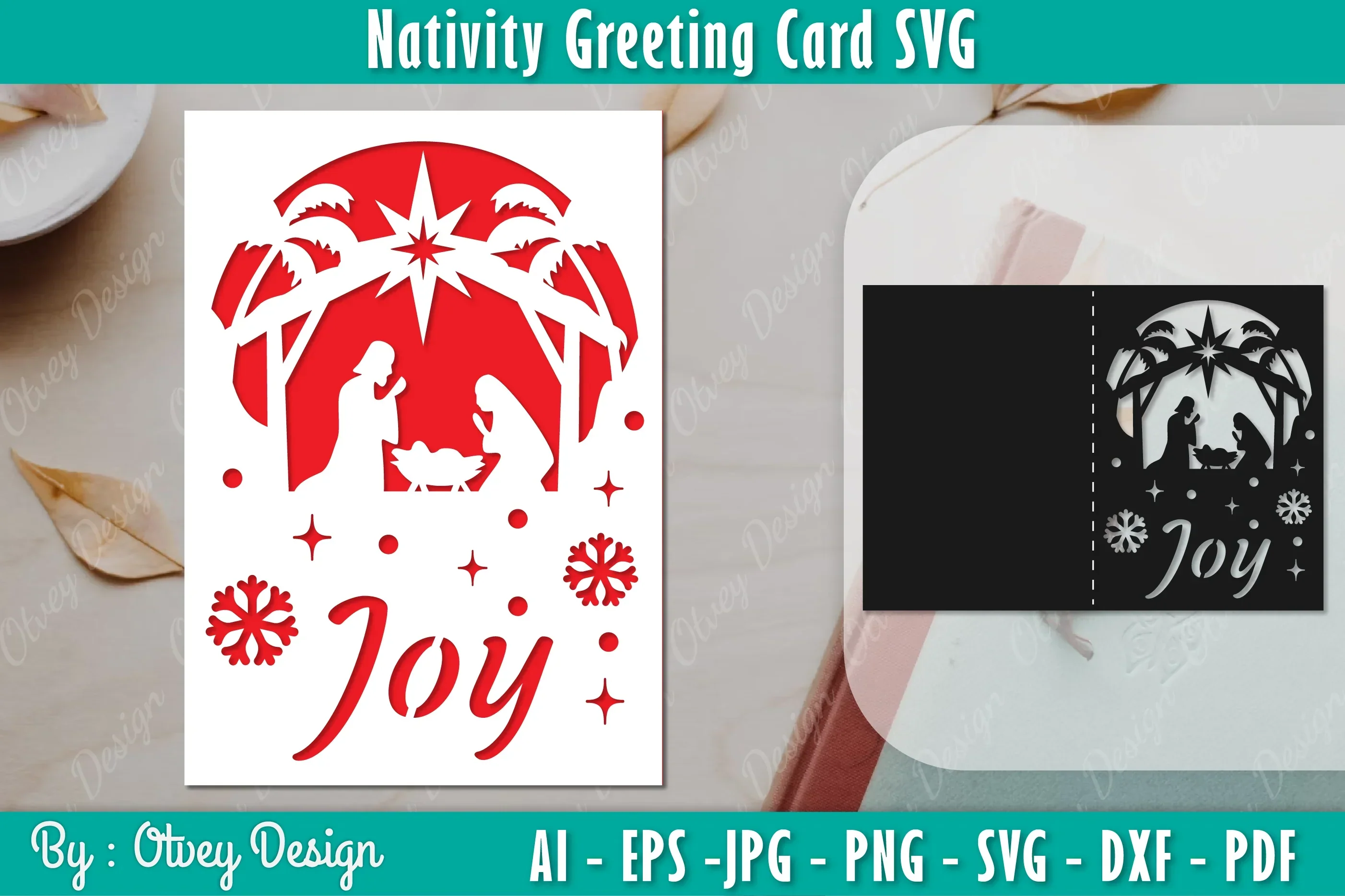 Nativiti Greeting Card SVG Bundle