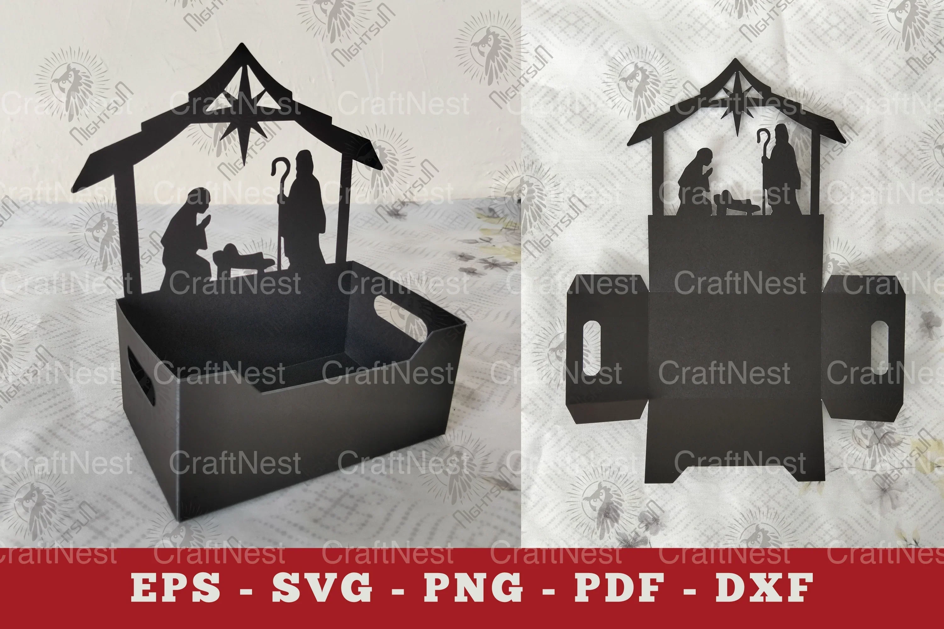 Nativity Box Display Papercut SVG Bundle