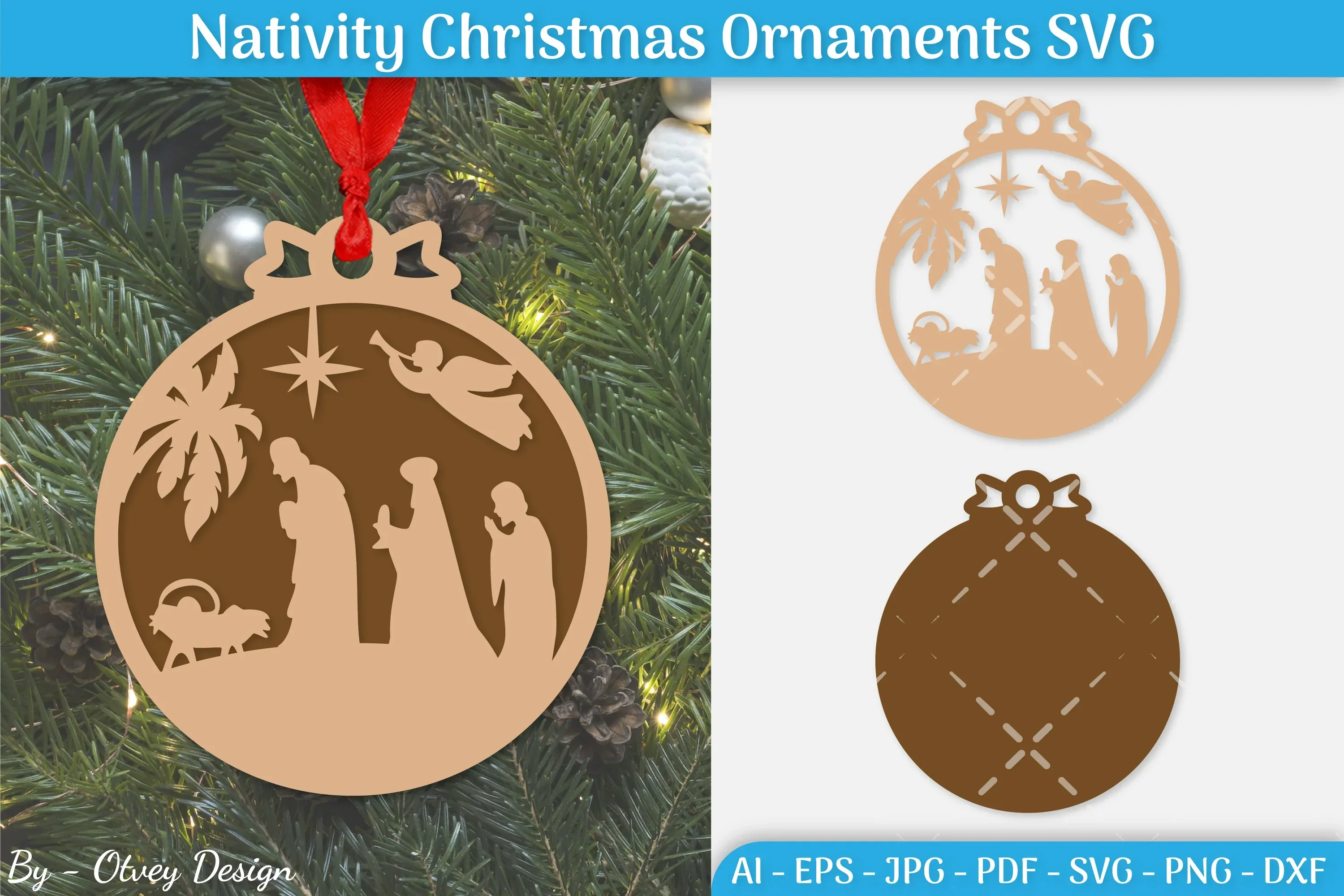 Nativity Christmas Ornament SVG Bundle