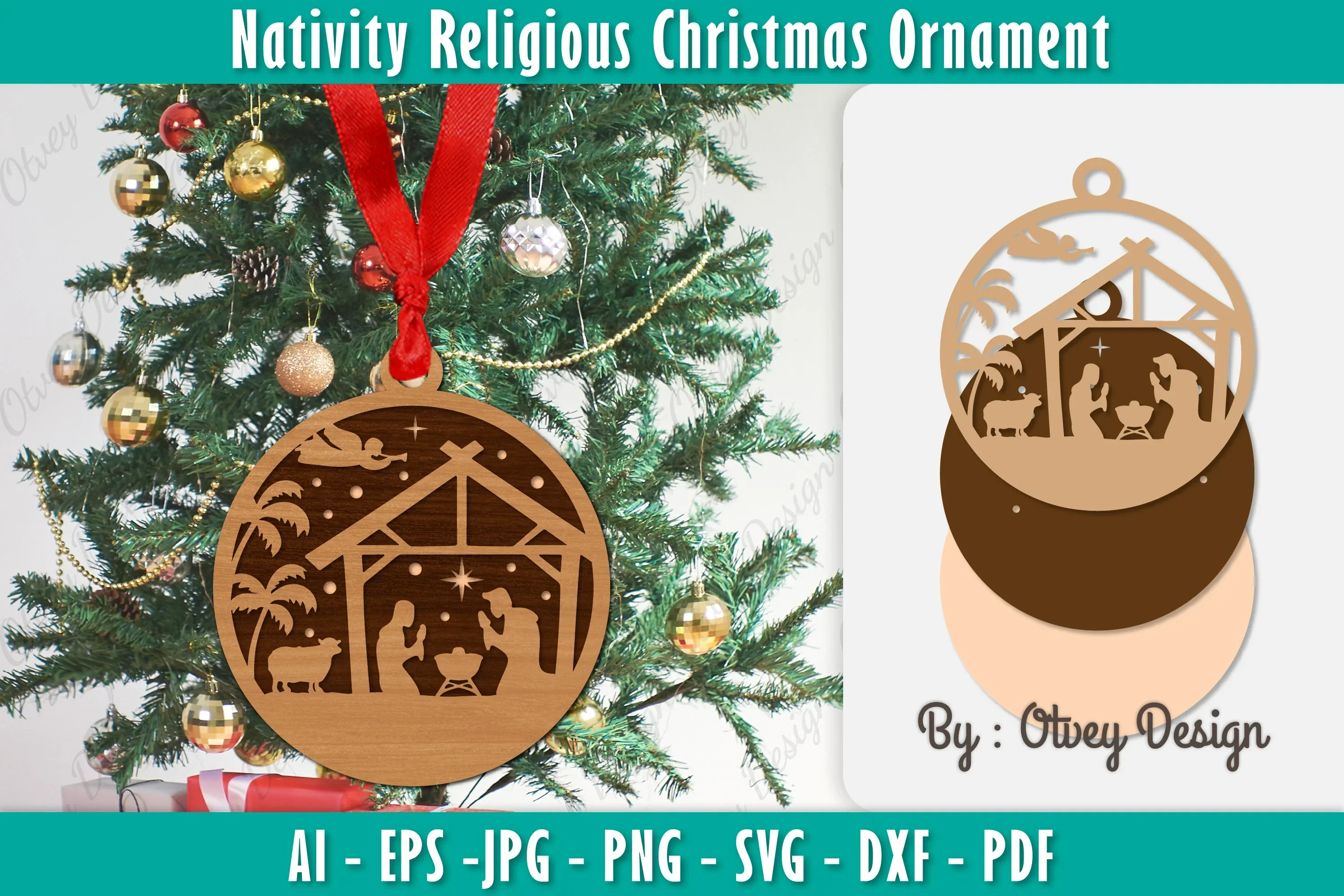 Nativity Religious Christmas Ornament SVG Bundle