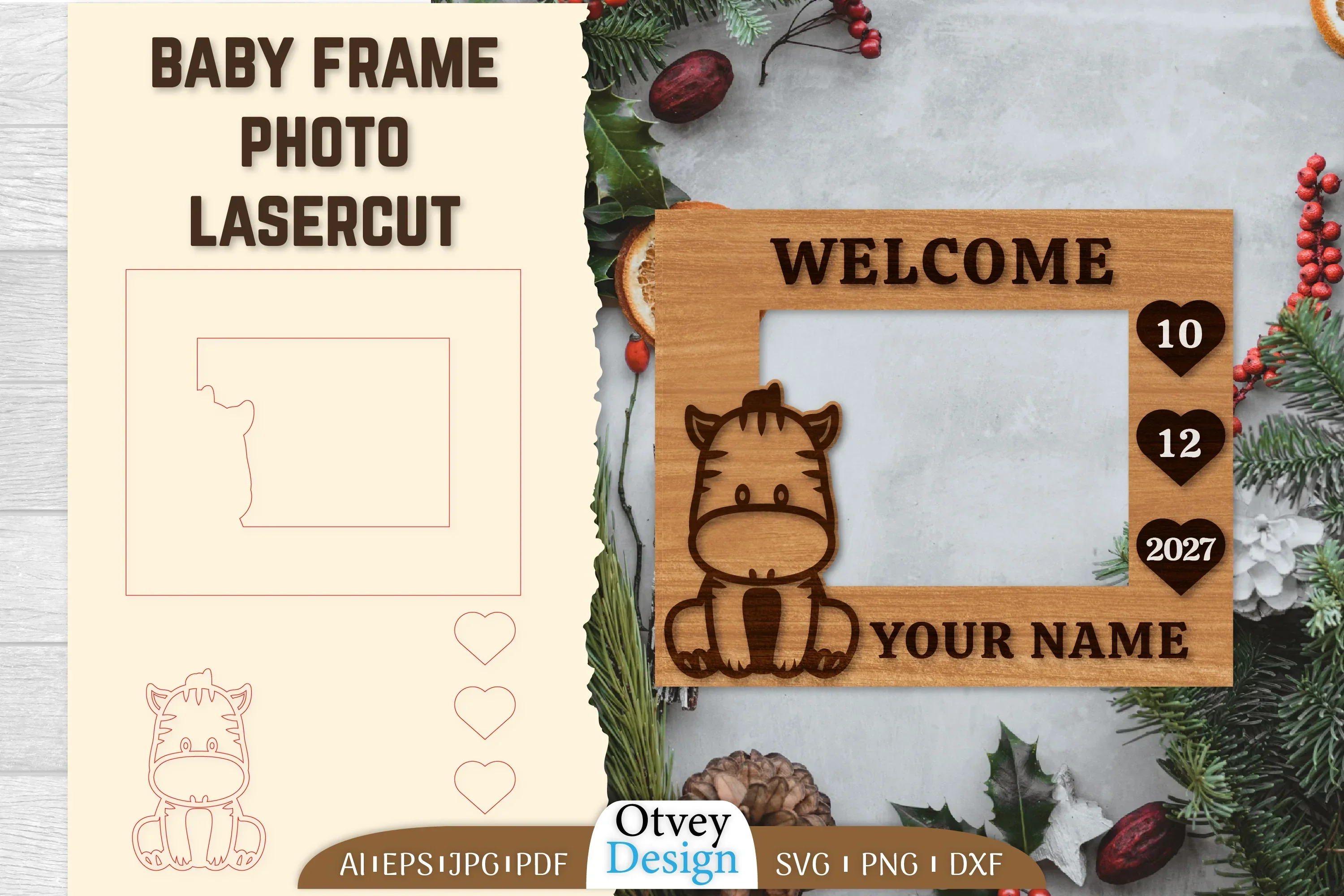 Newborn Baby Photo Frame SVG Bundle