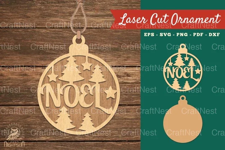 Noel Laser Cut Ornament SVG Bundle