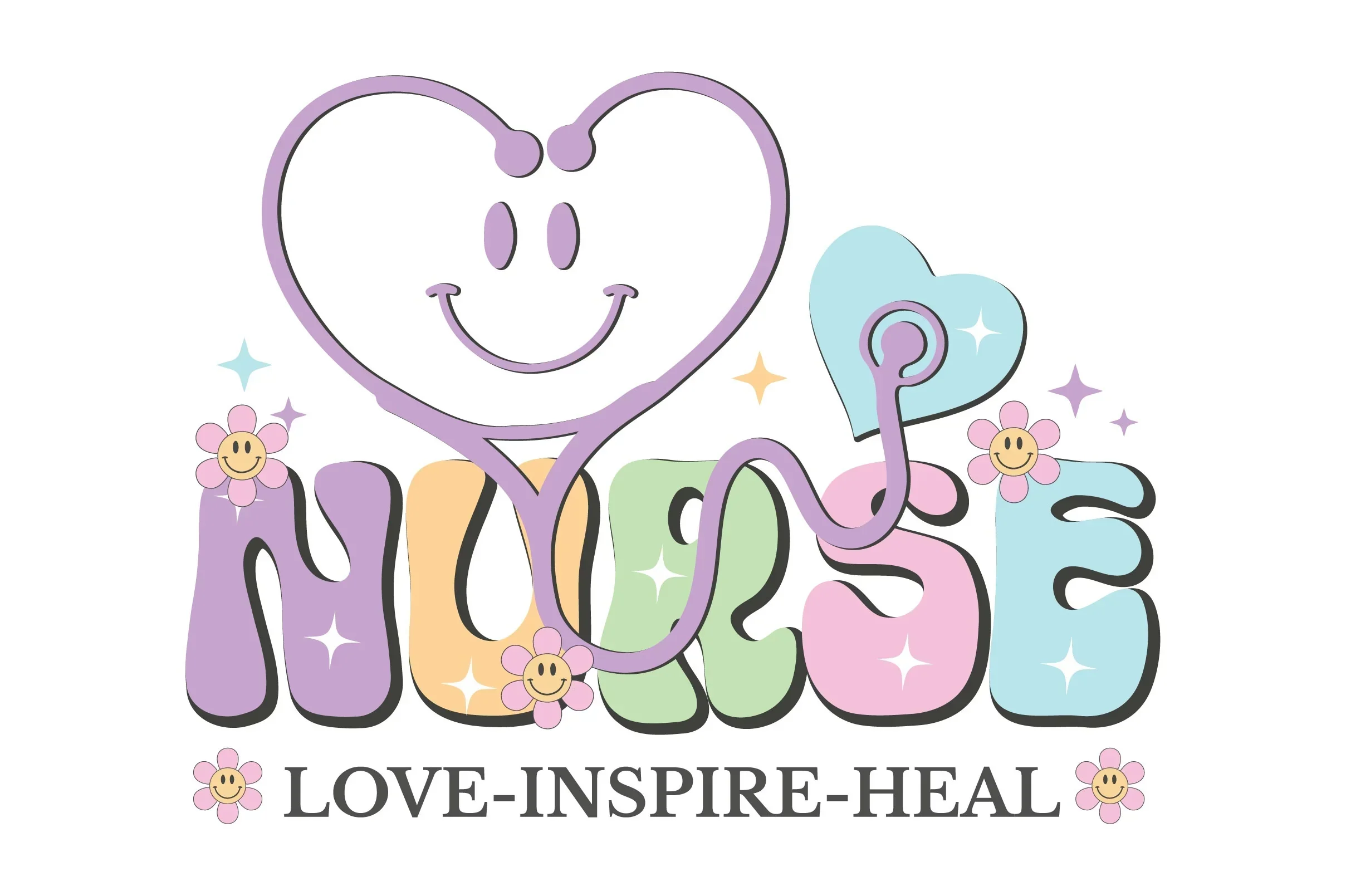 Nurse Love Inspire Heal SVG Bundle