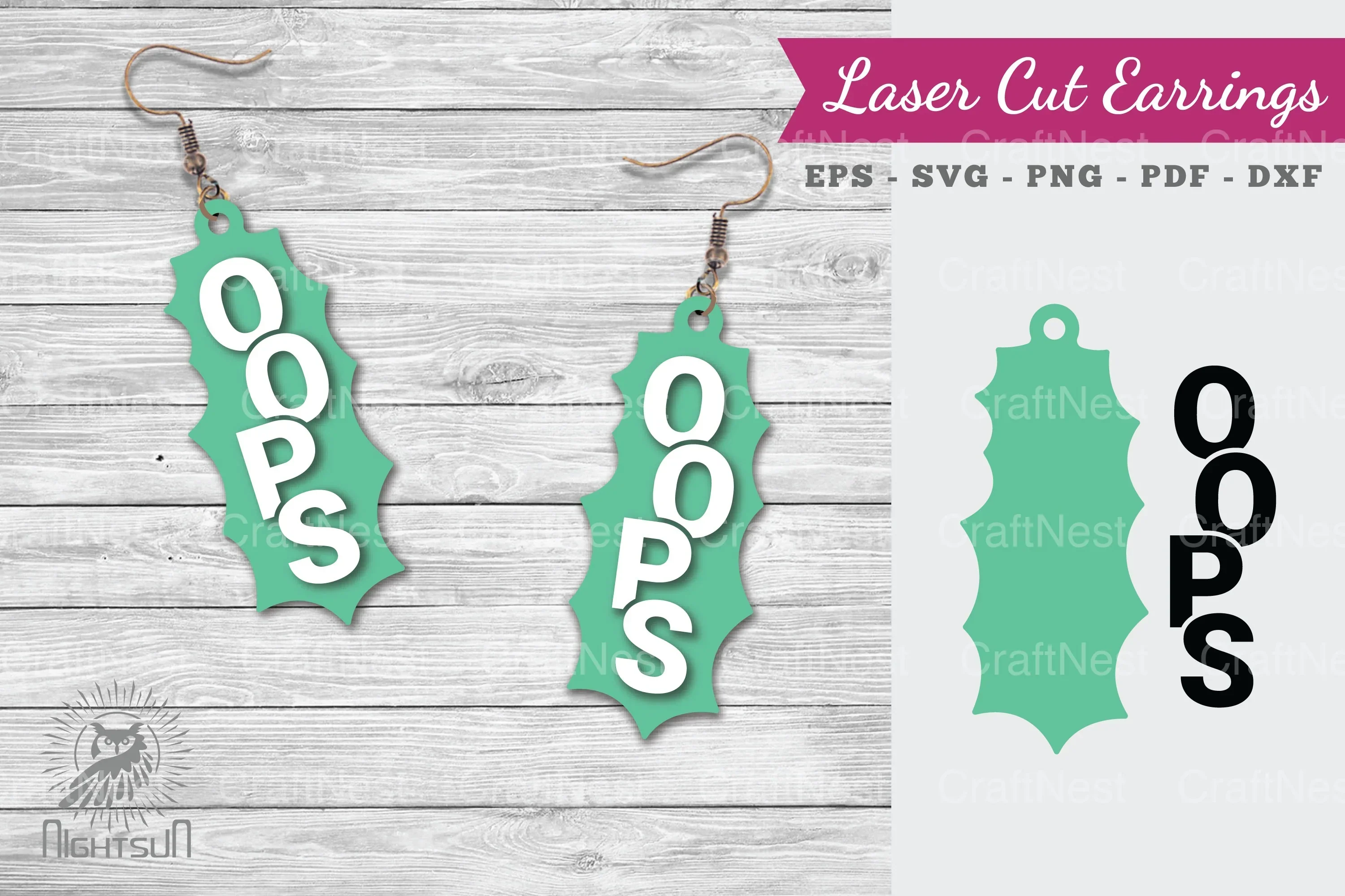 Oops Laser Cut Earrings SVG Bundle