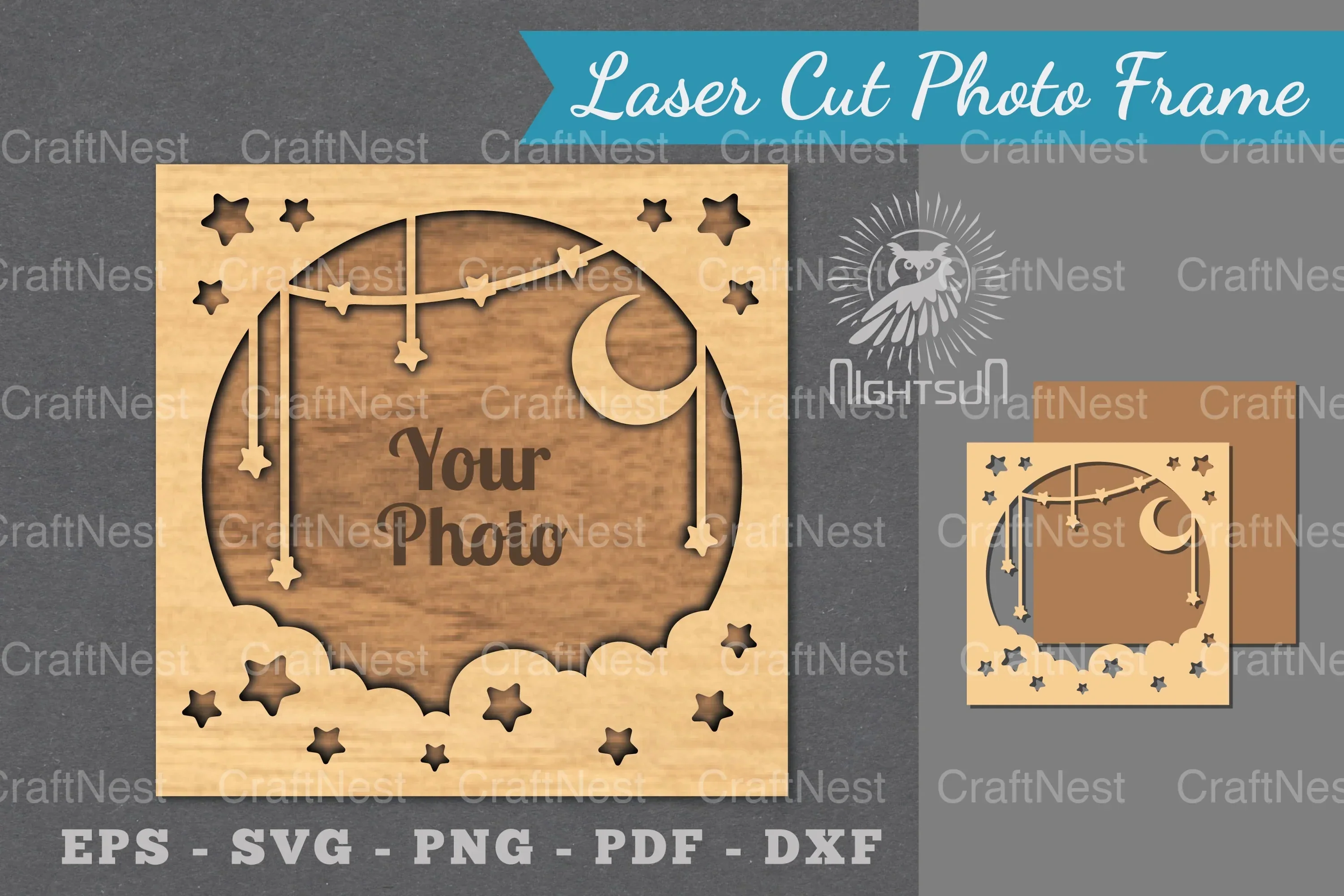 Outer Space Laser Cut Photo Frame Clipart Bundle