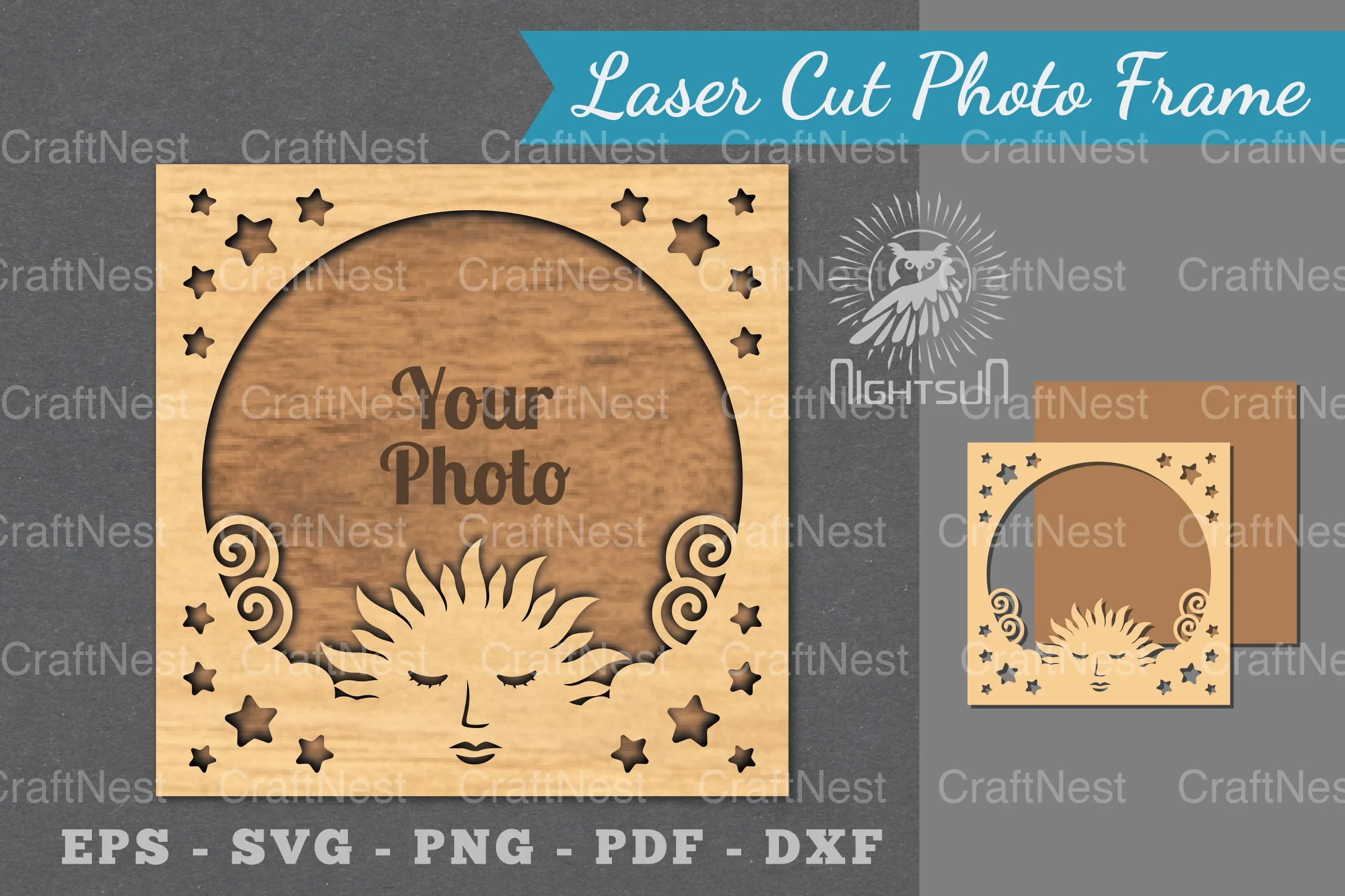 Outer Space Laser Cut Photo Frame Clipart Bundle