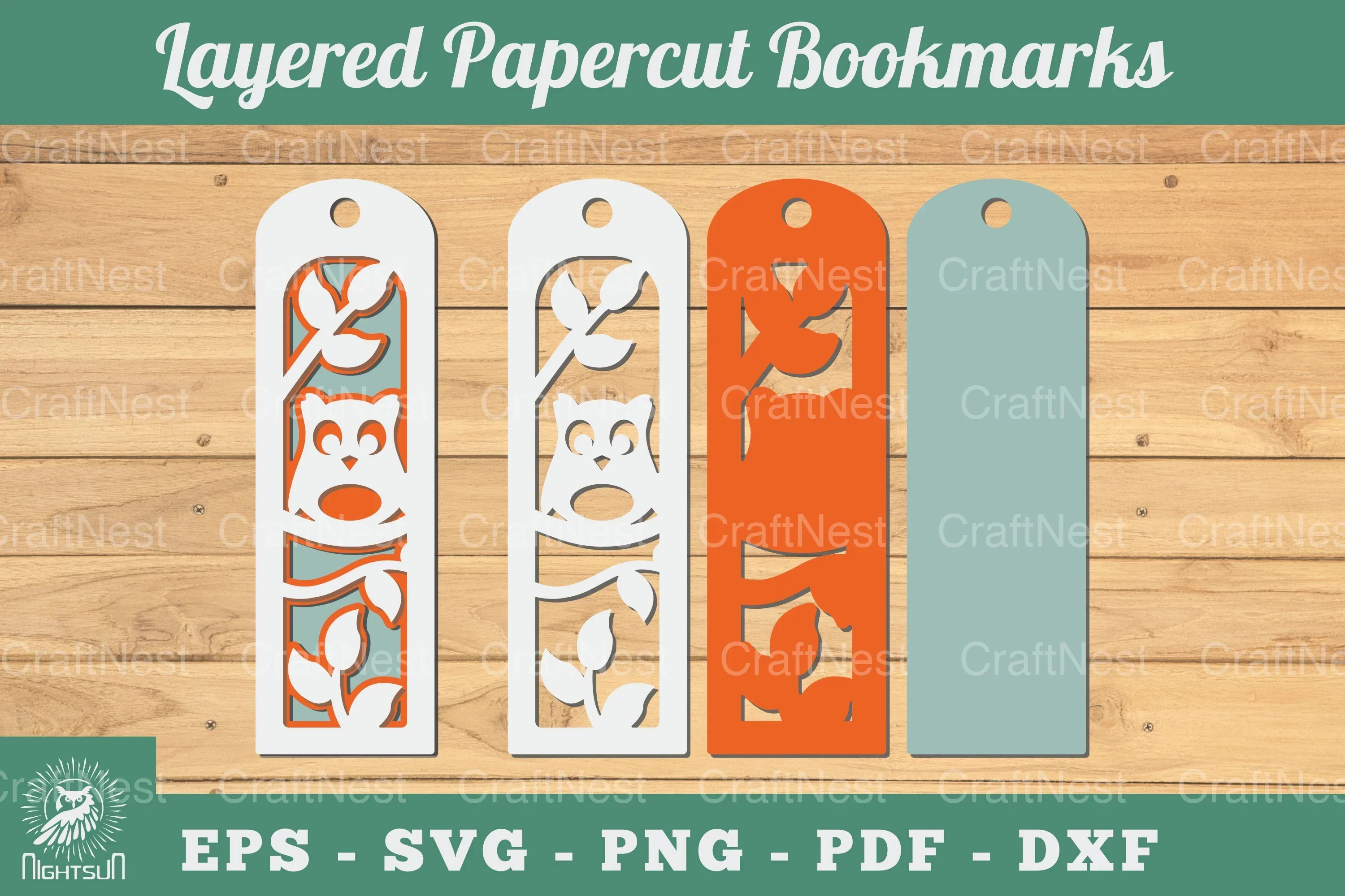 Owl 3D Papercut Bookmarks SVG Bundle