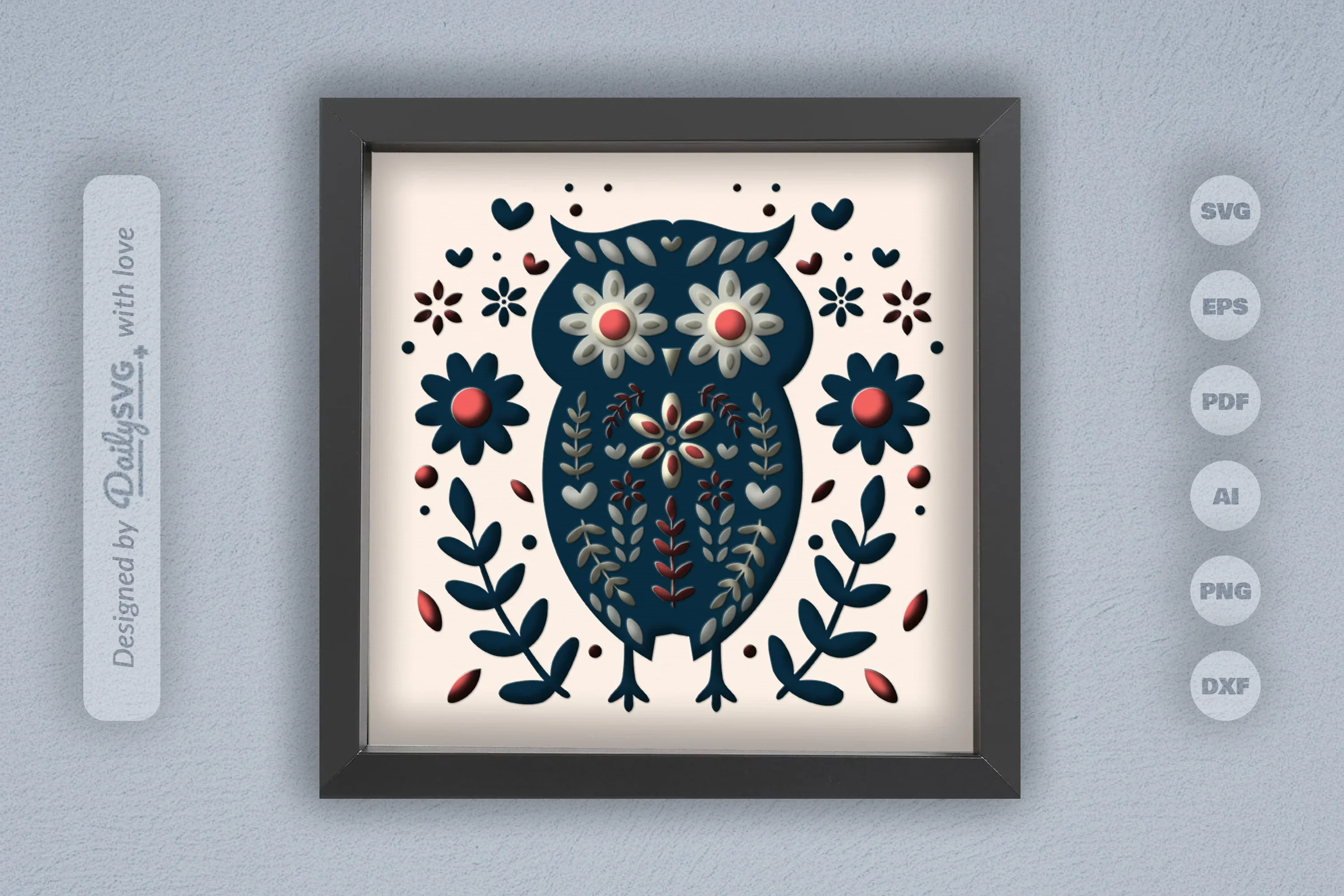 Owl Folk Art Papercut SVG Bundle