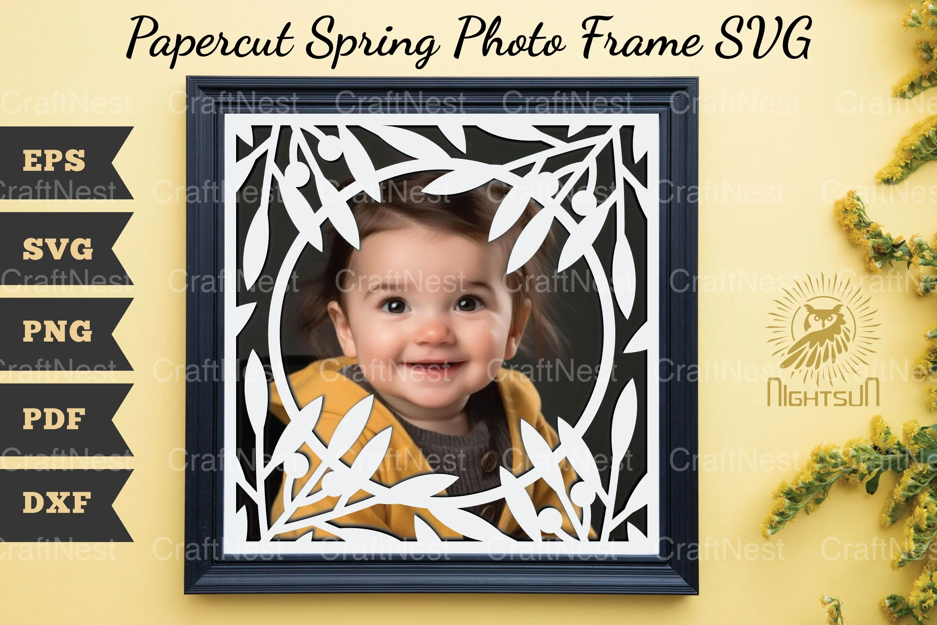 Papercut Spring Photo Frame SVG Bundle
