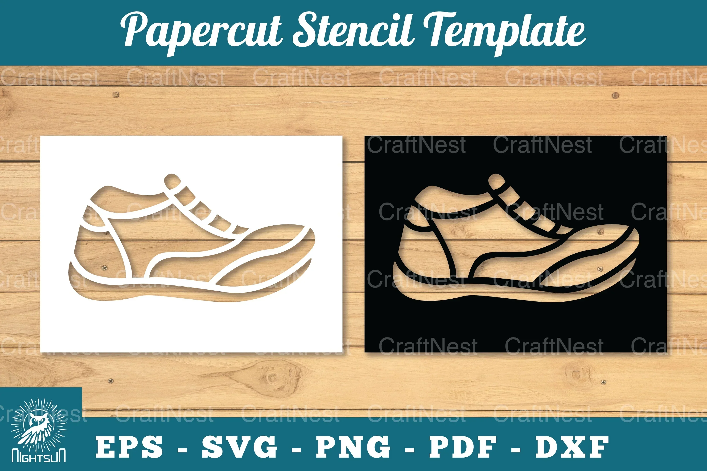 Papercut Stencil Shoes SVG Bundle