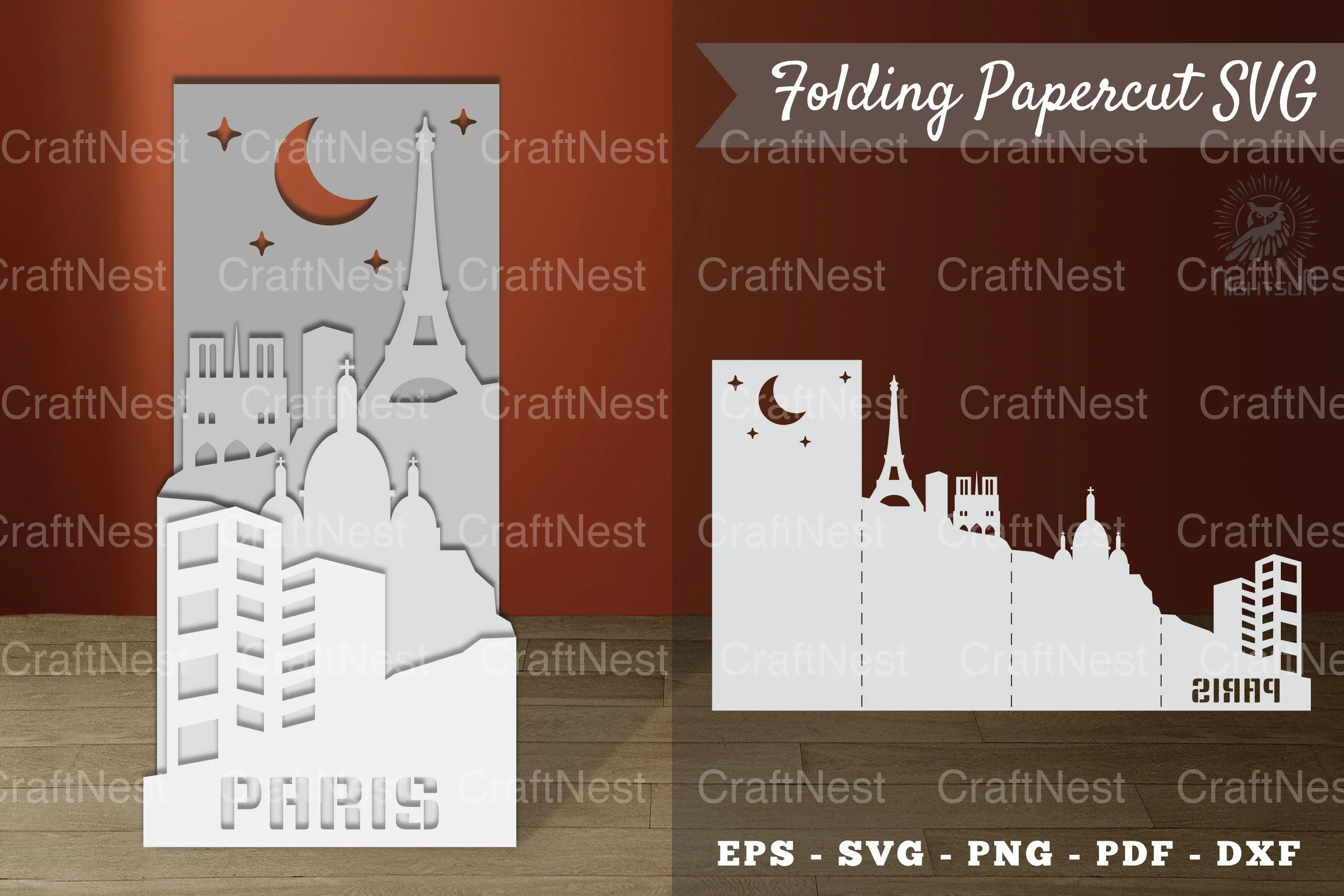 Paris City Papercut SVG Bundle